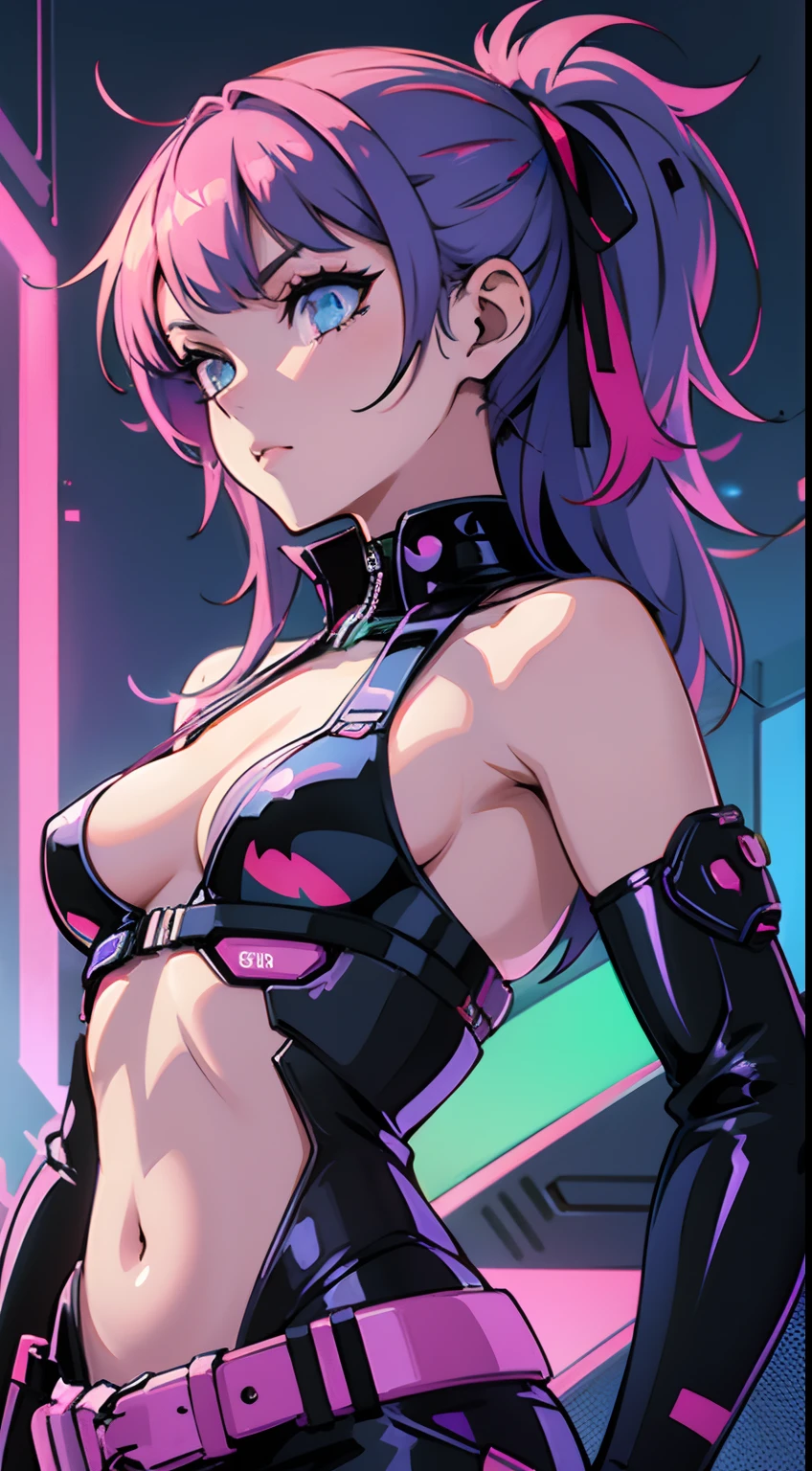 Neon Kaleidoscopixie cyberpunk girl