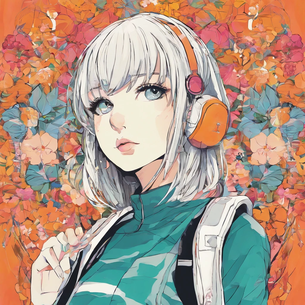 Portrait of a young adult girl. modern time, modern girl, front view, looking at the camera, symmetric.