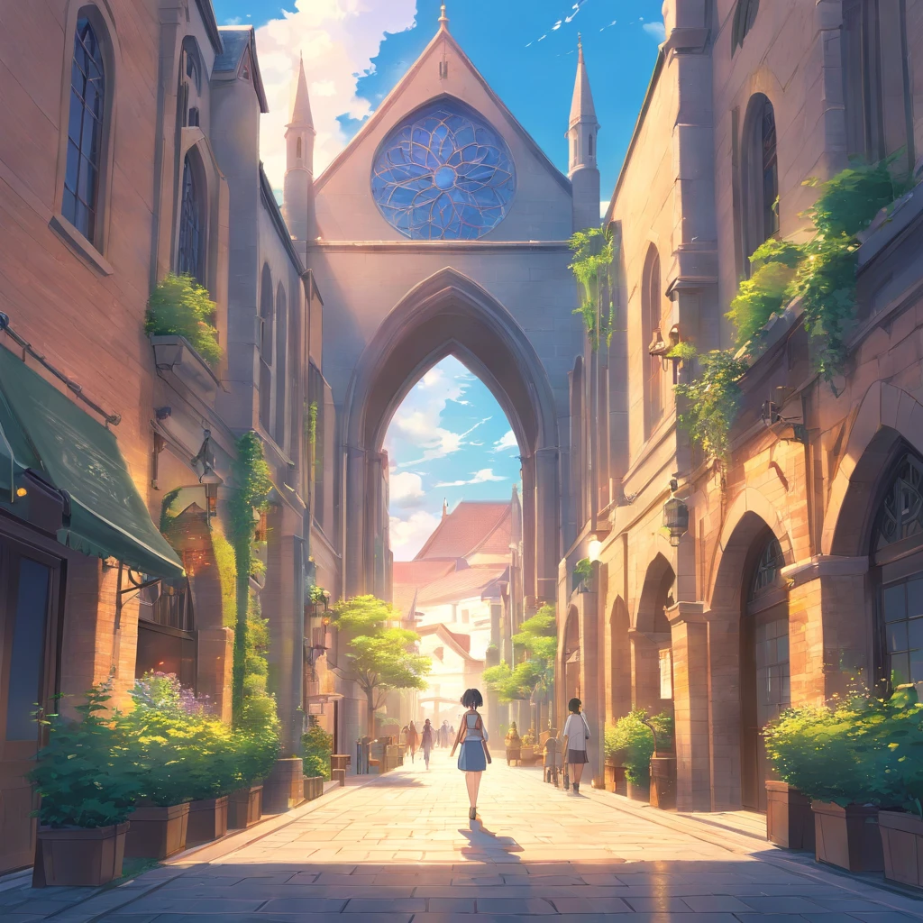 A city of medieval fantasy, massive city, Beautiful city with gardens, Plaza, beautiful architecture, A magnificent fantasy city