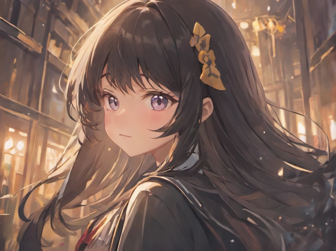 Cute Dainty Long Hair Beautiful Eyes Black Hair 1girl Smile Uniform School