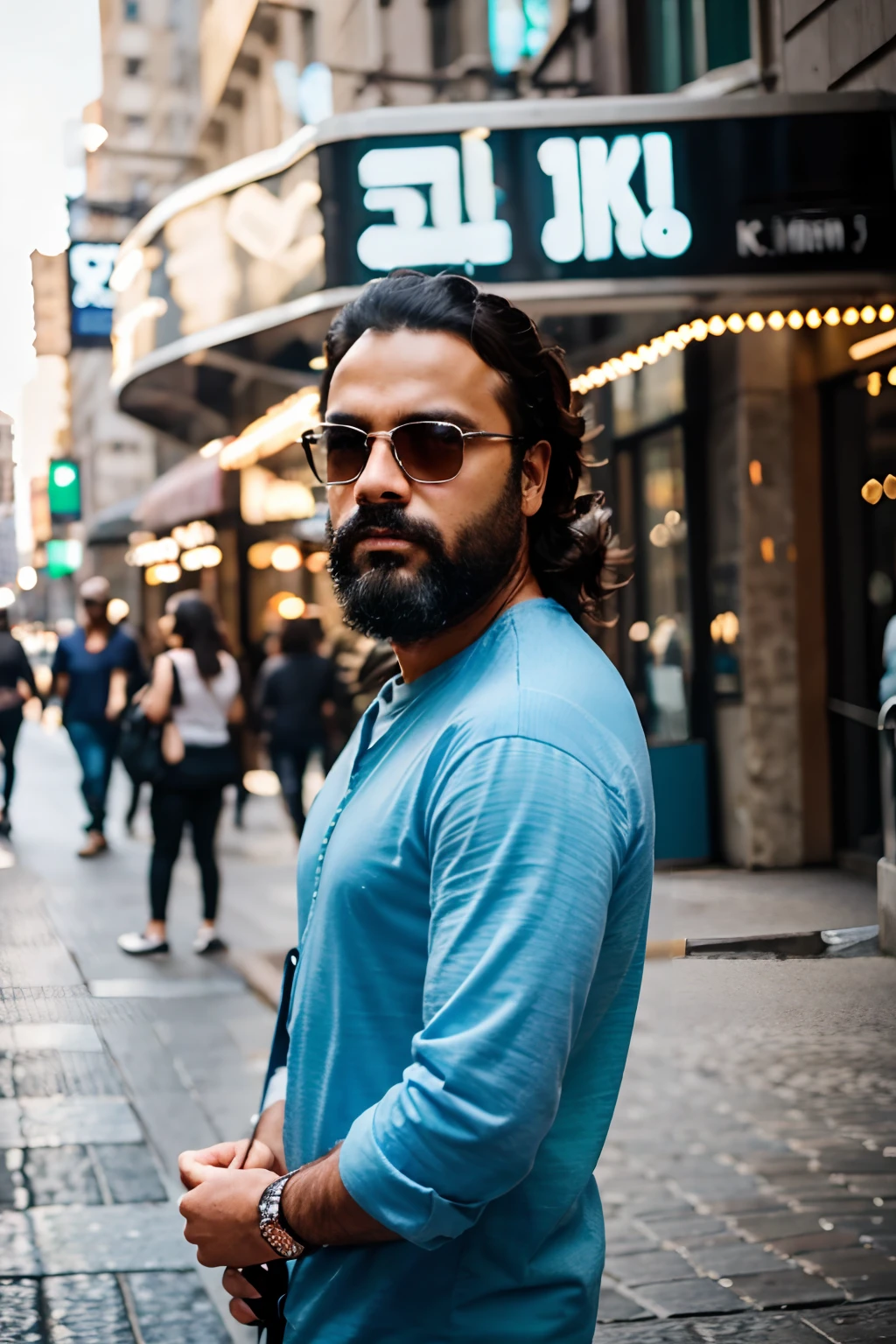 fotografia de edgarpetistadosul em ruas de new york, usando roupas do estilo casual, 8k, raw, canon 50mm 1.4, foto profissional, closeup,