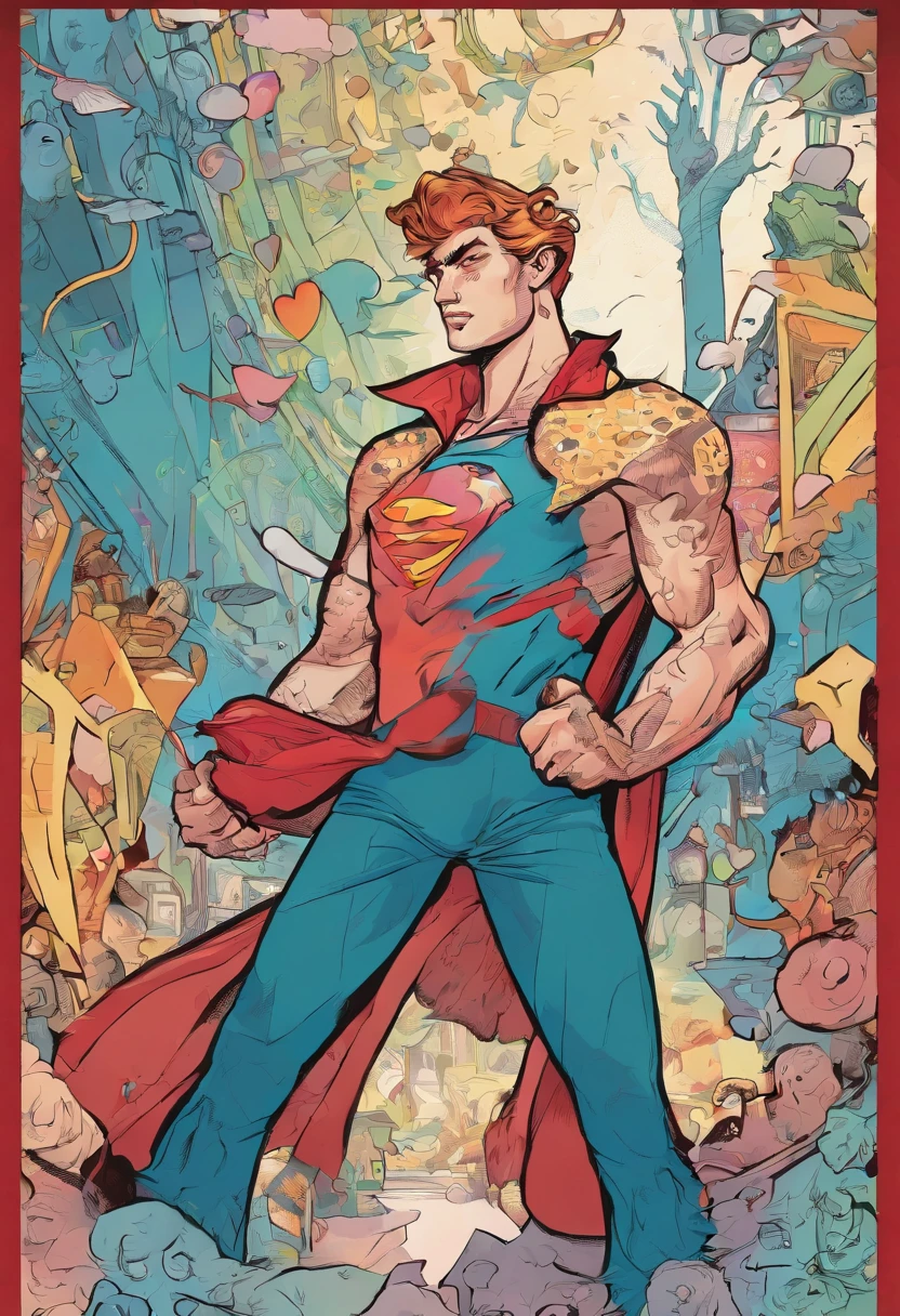 Someone will tear the heart with their hands, Painting with black outline