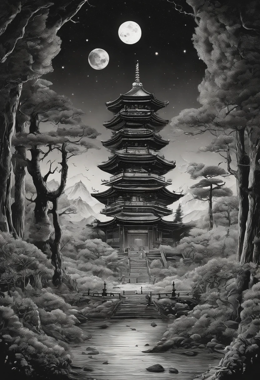 Japanese Ink Drawing, Ink Dripping Drawing, horror-themed space-themed Surrealism, (cartoon style), concept art surreal, anatomy, anatomical drawings, human body, fantastical organs, space demon, sharp teeth, wide grimace, masterpiece, best quality, highly detailed, sharp focus, dynamic lighting, vivid colors, texture detail, particle effects, storytelling elements, narrative flair, 16k, UE5, HDR, subject-background isolation . digital artwork, illustrative, painterly, matte painting, highly detailed, expressive, dramatic, organic lines and forms, dreamlike and mysterious, Surrealism . cosmic, celestial, stars, galaxies, nebulas, planets, science fiction, highly detailed . eerie, unsettling, dark, spooky, suspenseful, grim, highly detailed, ink drawing, dripping ink, ink drawing, inkwash, Japanese cartoon style, japanese torii