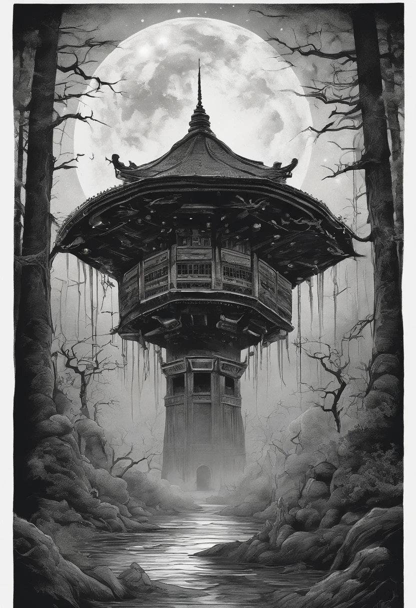 Japanese Ink Drawing, Ink Dripping Drawing, horror-themed space-themed Surrealism, (cartoon style), concept art surreal, ???????, anatomical drawings, human body, fantastical organs, space demon, sharp teeth, wide grimace, masterpiece, best quality, highly detailed, sharp focus, dynamic lighting, vivid colors, texture detail, particle effects, storytelling elements, narrative flair, 16k, UE5, HDR, subject-background isolation . digital artwork, illustrative, painterly, matte painting, highly detailed, expressive, dramatic, organic lines and forms, dreamlike and mysterious, Surrealism . cosmic, celestial, stars, galaxies, nebulas, planets, science fiction, highly detailed . eerie, unsettling, dark, spooky, suspenseful, grim, highly detailed, ink drawing, dripping ink, ink drawing, inkwash, Japanese cartoon style, japanese torii