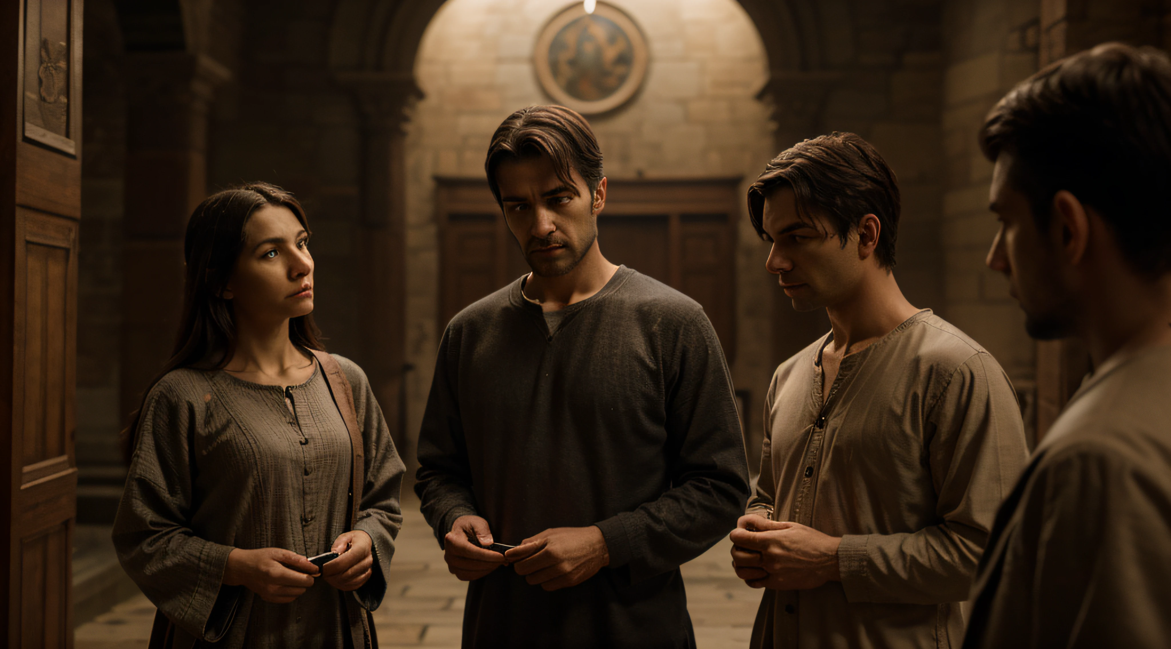 some stoic sages contemplate their wisdom, epic scene, stoicism, legendary, high quality, 8k.