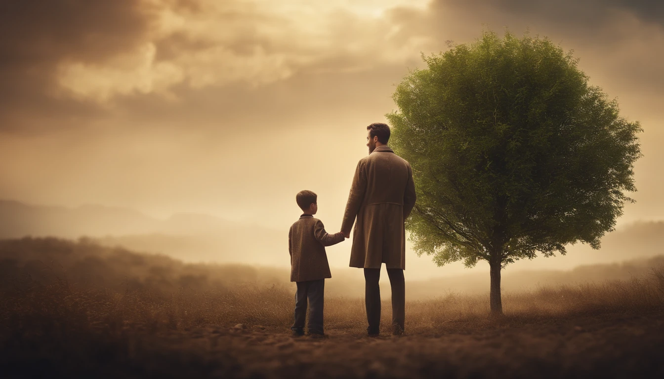 The male doctor and the boy planted a tree together