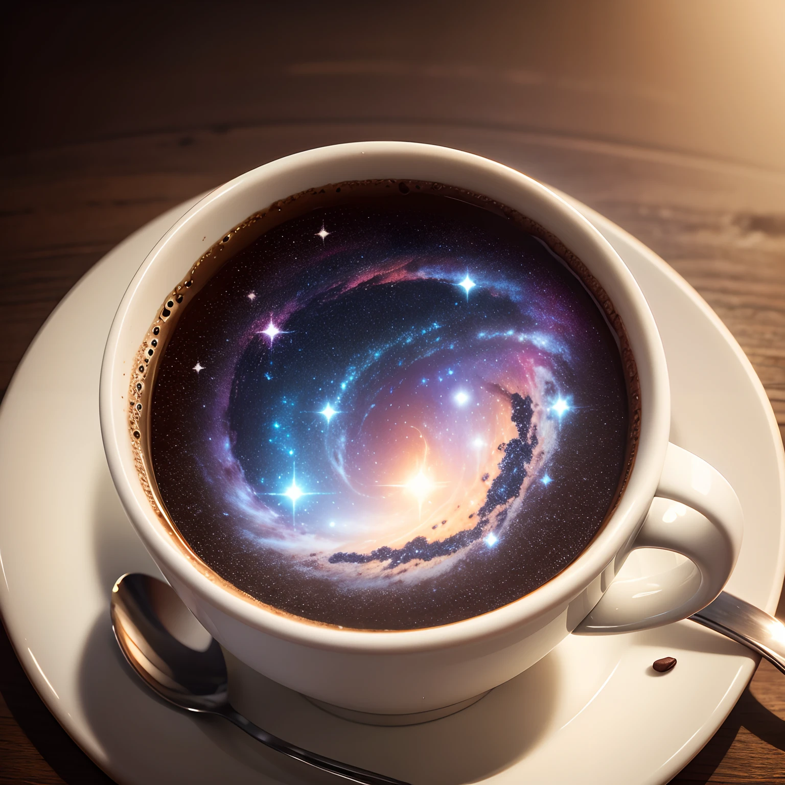 Coffee cup spilled with Galaxies.