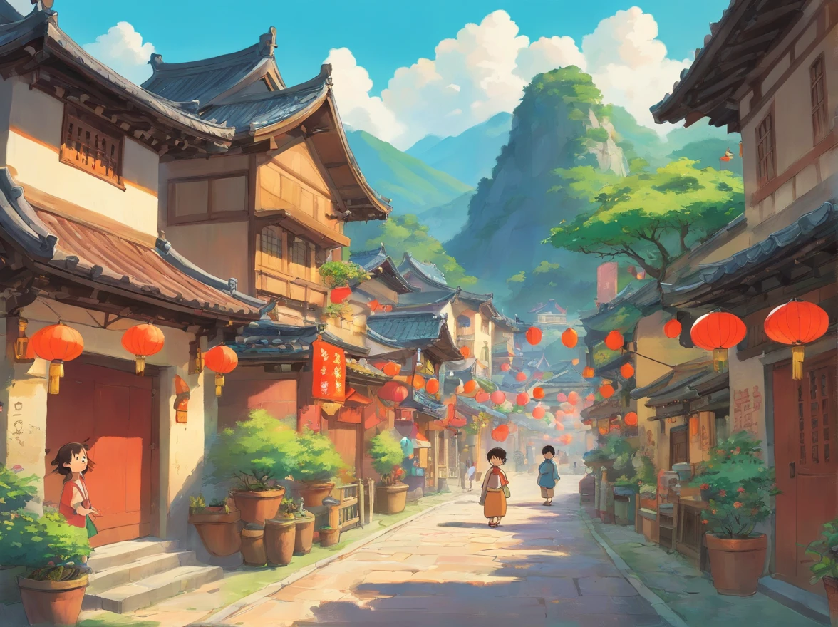 The little boy came to his hometown in the Guangxi Zhuang Autonomous Region，It is the special holiday of March 3。The whole village is filled with a festive and convivial atmosphere。