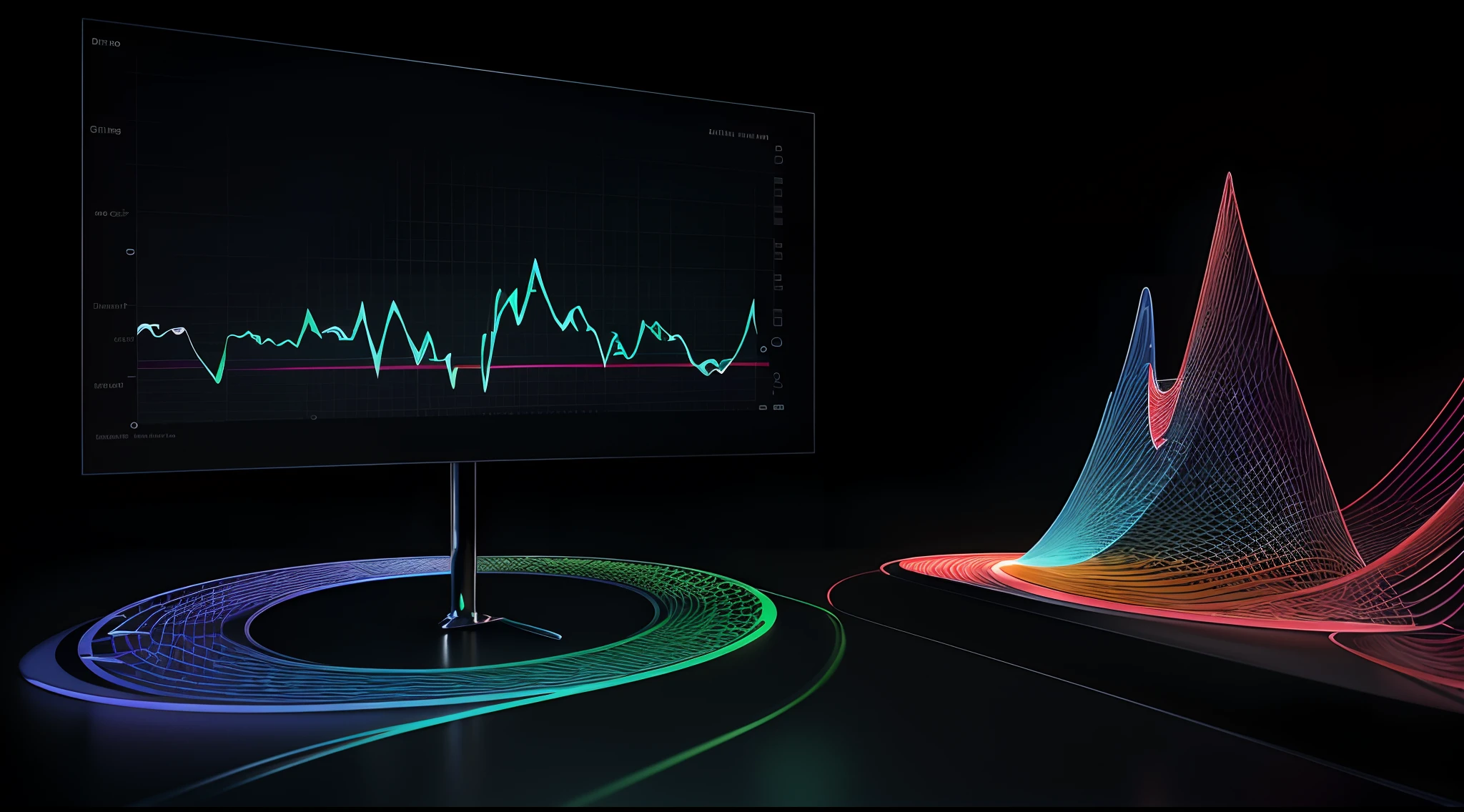 Engaging 3D visualization featuring stunning graphs、glinting