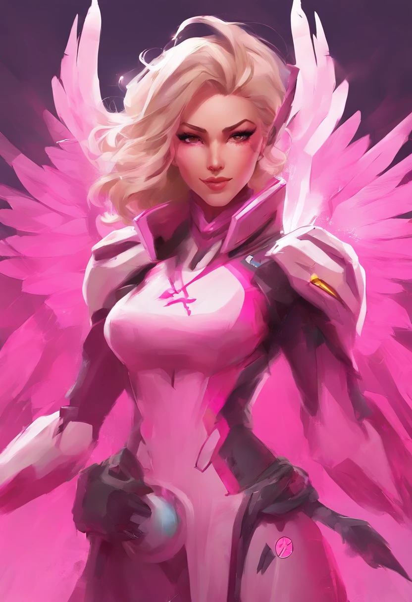 pink mercy form overwatch 2, cute