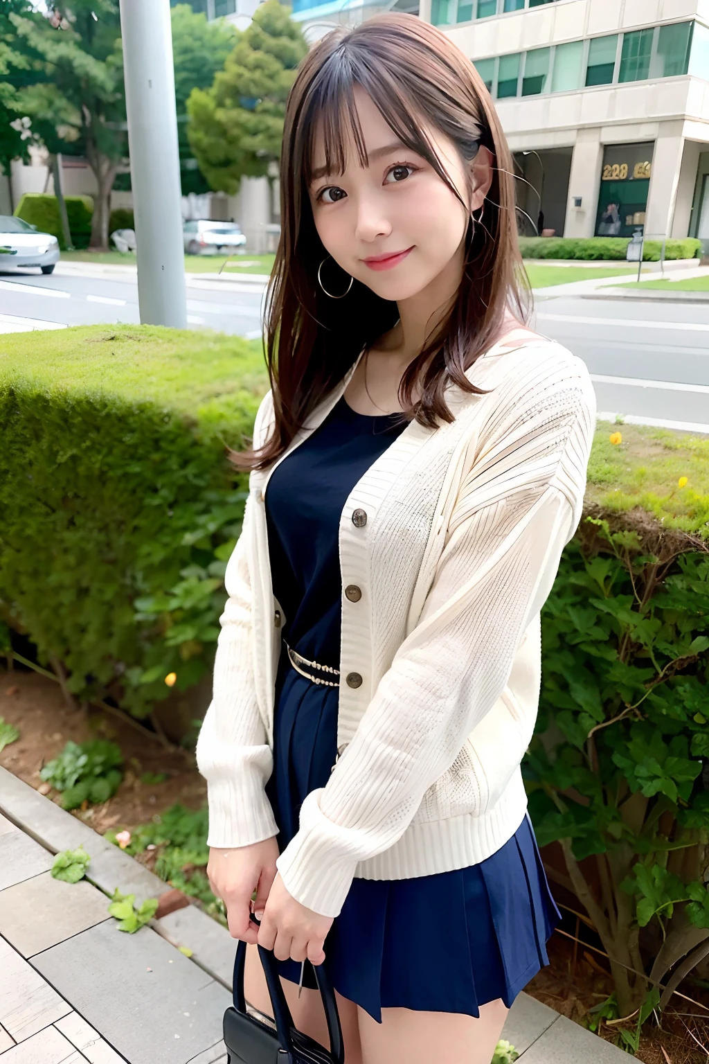 top-quality、超A high resolution、(Photorealsitic:1.4)、1人、Lori、hi-school girl、cardigan
