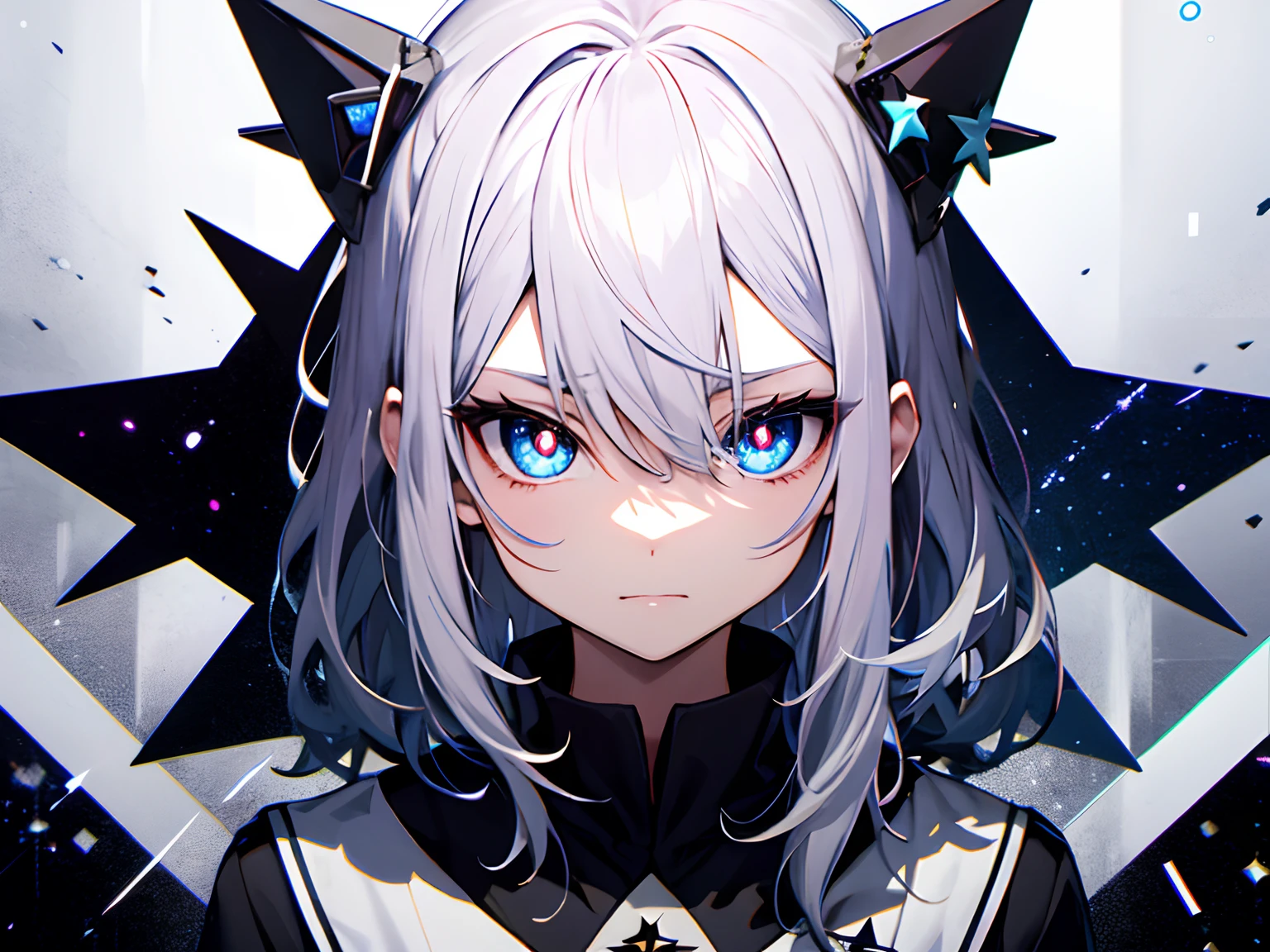 Symbol Eye、Star-shaped pupil、Asterisk eyes、There is a five-pointed star in the eye