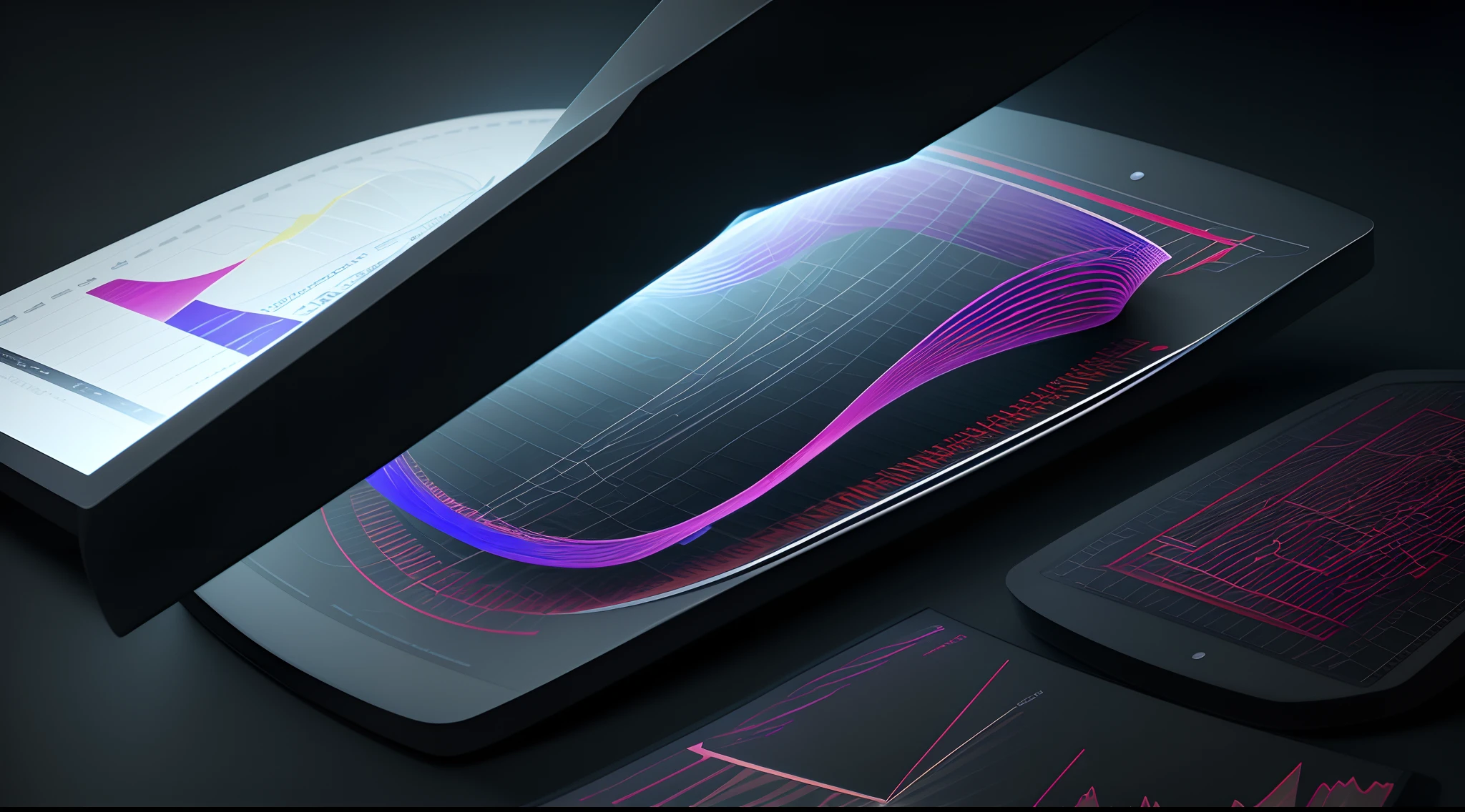 Engaging 3D visualization featuring stunning graphs、glinting