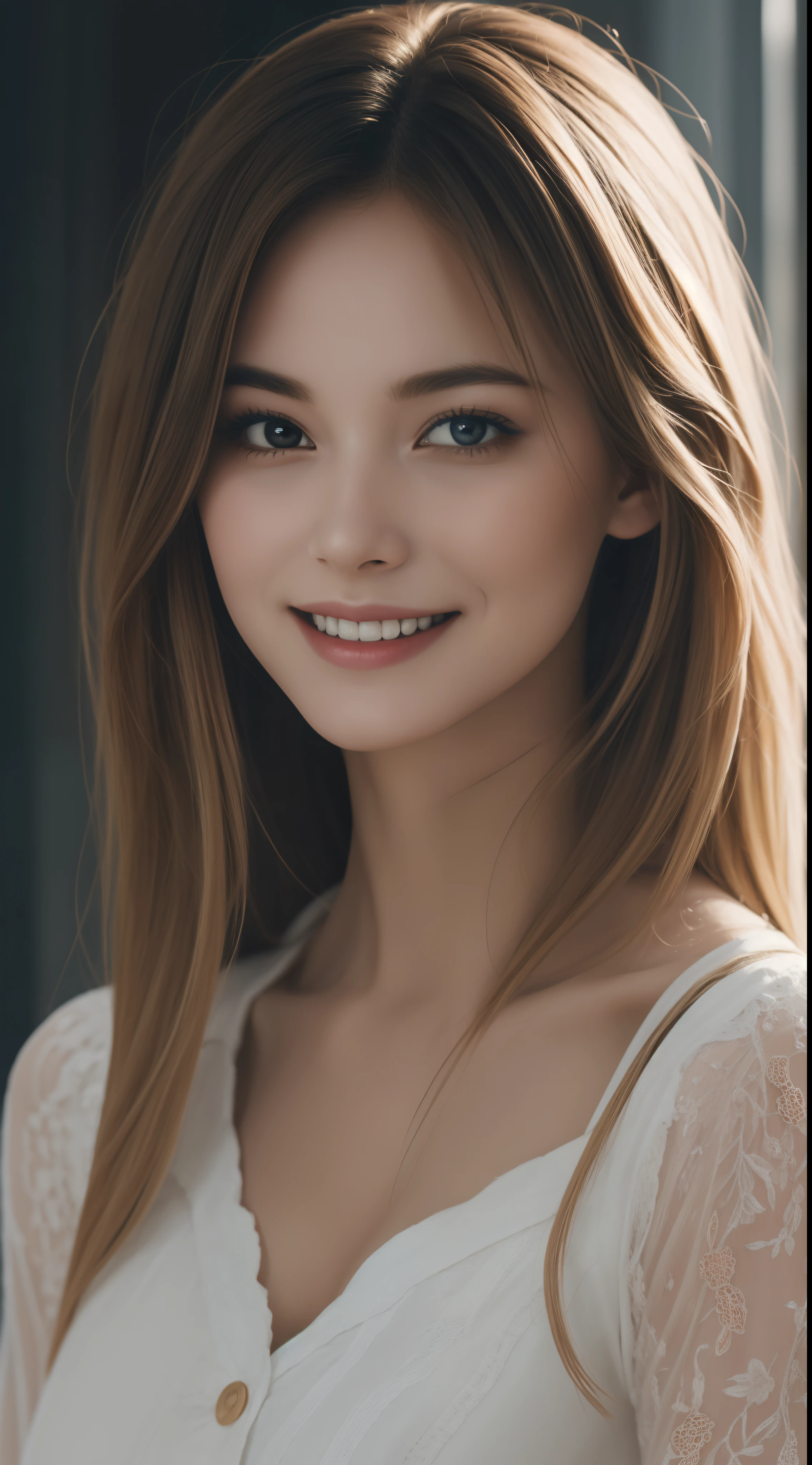 "Indulge your senses in the full-bodied beauty of a 20-year-old woman, smiling shyly with her mouth closed, depicted in breathtaking works of art. Each piece is a masterpiece of visual depiction. beautiful and unique, with many styles and variations that express the beauty of the human form. Vibrant colors and clear details are displayed in the highest image quality of 8k, making it a work of art come to life. Let depth of field add a sense of depth and dimension to each stunning composition."