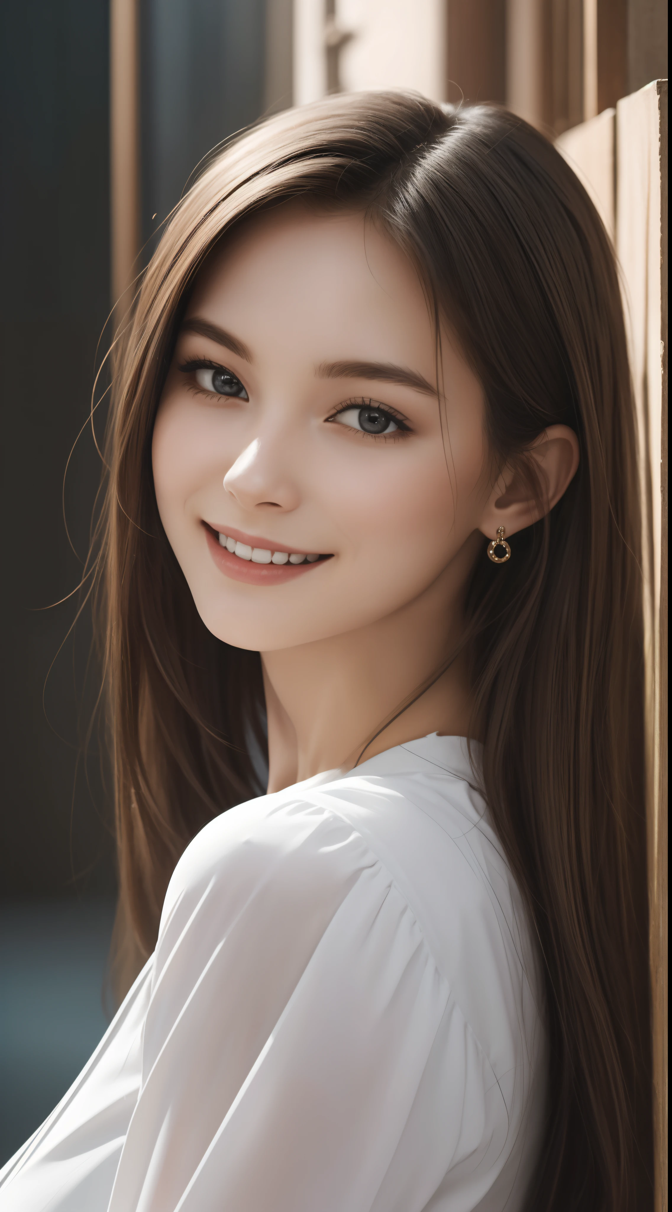 "Indulge your senses in the full-bodied beauty of a 20-year-old woman, smiling shyly with her mouth closed, depicted in breathtaking works of art. Each piece is a masterpiece of visual depiction. beautiful and unique, with many styles and variations that express the beauty of the human form. Vibrant colors and clear details are displayed in the highest image quality of 8k, making it a work of art come to life. Let depth of field add a sense of depth and dimension to each stunning composition."