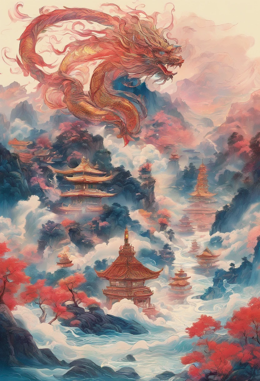 Chinese mythology，Mountain and Sea Sutra，Alien beasts，（（（One-legged））），（（Spit fire in the mouth）），moor，tmasterpiece，Best picture quality，super-fine，Super magical，ultra - detailed，8K分辨率，Real Photographics，dynamic viewing angle