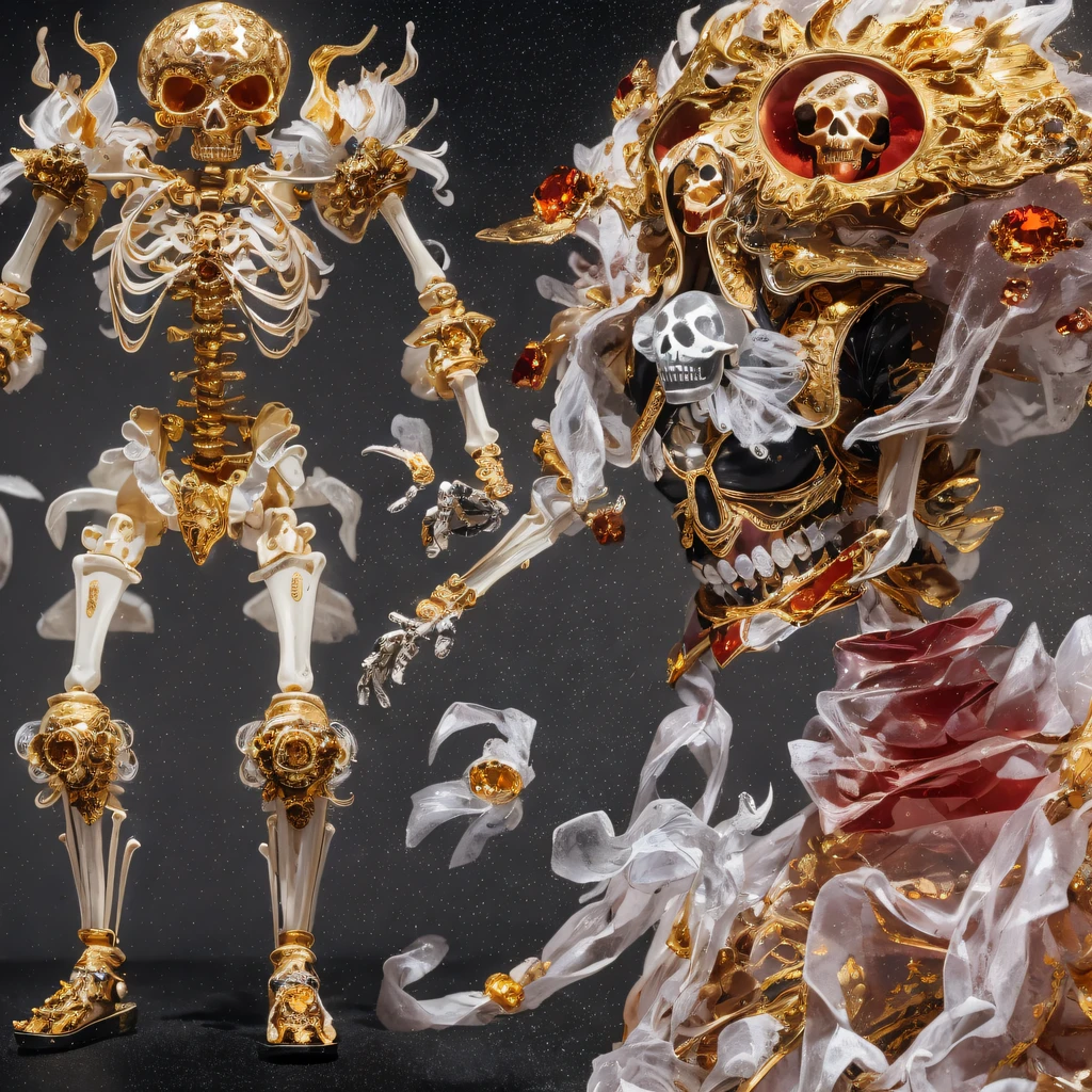 Skull 32K,Phoenix Immortal Demon Skeleton Realm, Chance encounter with Liu Hanshu,tmasterpiece, Better quality, Still photography,Muppet skeletons,There are terriers,Linen coarse cloth skeleton holding a puppet triceratops skeleton,The animal images are super vivid and cute,sprout,intelligent,Crayon texture light skeleton,200 Creativity,depth of fields,Puppet skeletons with orange-red furry,National style crystal skeleton circle,Flying nine-tailed fat skull flame ethereal toad star,Golden-black damask white rabbit fur bra,Fuchsia pink diamonds, Tulle burgundy diamond shin guard,Red Crystal Skull Explosion 1:900 miniatures,Front view,Pure transparency,Wear boxing gloves,Ice is permeable to gas,Film light and shadow,Panorama ultra-wide angle,extremely happy,The texture of the real person is delicate,Strong visual impact,Hyper-detailing,Dream crystal skeleton,Refined face,prettyeyes,high saturated,Wear reflective sunglasses with a thick gold thread,crystal-clear,Good sense of perspective,Light and shadow effects,16K smooth,The surface is not well lit,Fluttering black hair crystal skeleton,((Crystal skeleton))