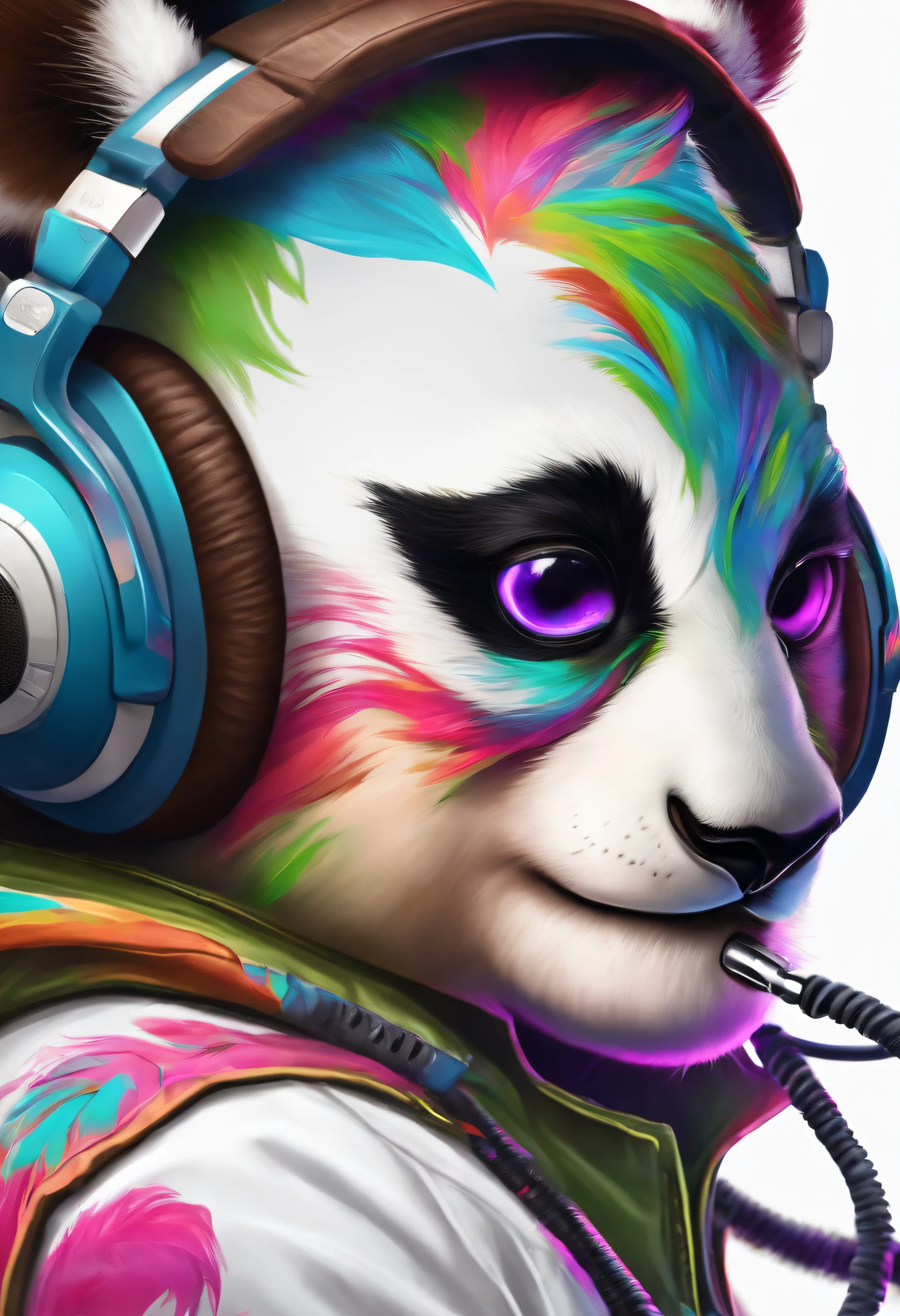 jogador panda agressivo de headset para perfil
