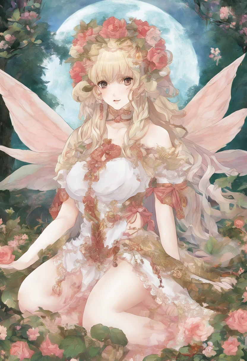 ragnarok online Take a walk alone in the rich nature Immaculate monastic vestments white glove 4 head body big eye Moist eyes Smile cheeks turn red embarrassed from A smile a blond Lower body naked Floral lace underwear Bold underwear Underwear with a small fabric area Large breasts small nipple Navel Ejection knee high socks garter ring Peeing