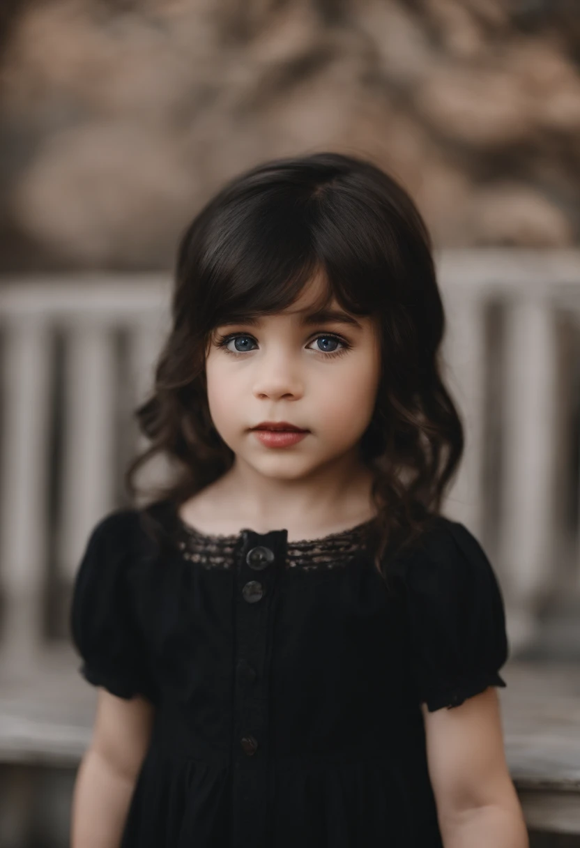 Child of the darkest hair tone but not too dark, looking for something that catches the eye and an expression of more attentive with a full mouth