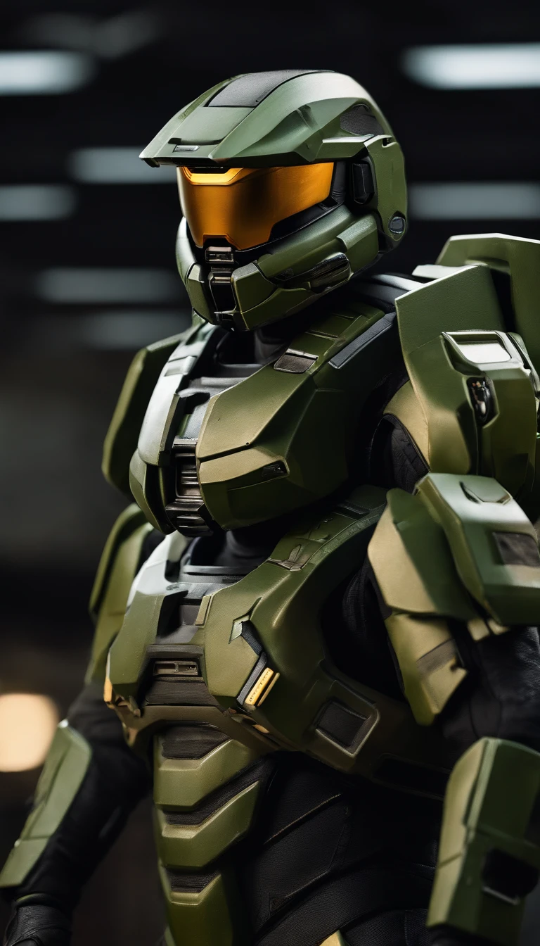 (A high resolution,Ultra-detailed,Realistic:1.37),(Best quality,4K,8K,Masterpiece:1.2),hdr,professional,Stunning,Vivid colors,Bokeh,Sharp focus,Physically-based rendering, Portrait of a Cute 18yo Ginger Girl with Freckles in a Master Chief 117 Armor from the game "Halo" Armed with an assult rifle, Stand on an unknown planet. He wears a futuristic high-tech green armor，It's full of intricate details。. The armor reflects the light beautifully, Create vibrant colors and captivating bokeh effects. The level of detail of the armor is extraordinary, Every little element is meticulously crafted, Add a touch of mystery. The armor is combat wear, Shows signs of previous conflicts. The surroundings are vast and surreal, With towering alien buildings and magnificent skies full of distant stars. The atmosphere is full of anticipation, It was as if an epic battle was about to unfold. Master Chief is tall and confident, Be prepared to face any challenge he encounters. This portrait captures the essence of the game "Halo" and the iconic role of Master Chief 117，Presented in a realistic and stunning way.
