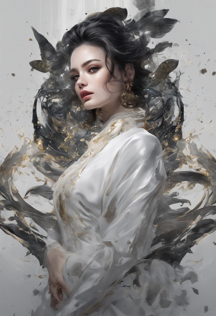 Perfect centering, Fantastic black goldfish, cheerfulness, Standing position, Abstract beauty, Centered, Looking at the camera, Facing the camera, Approaching perfection, Dynamic, Highly detailed, Smooth, Sharp Focus, 8K, hight resolution, Illustration, art by carne griffiths and wadim kashin, Goldfish character