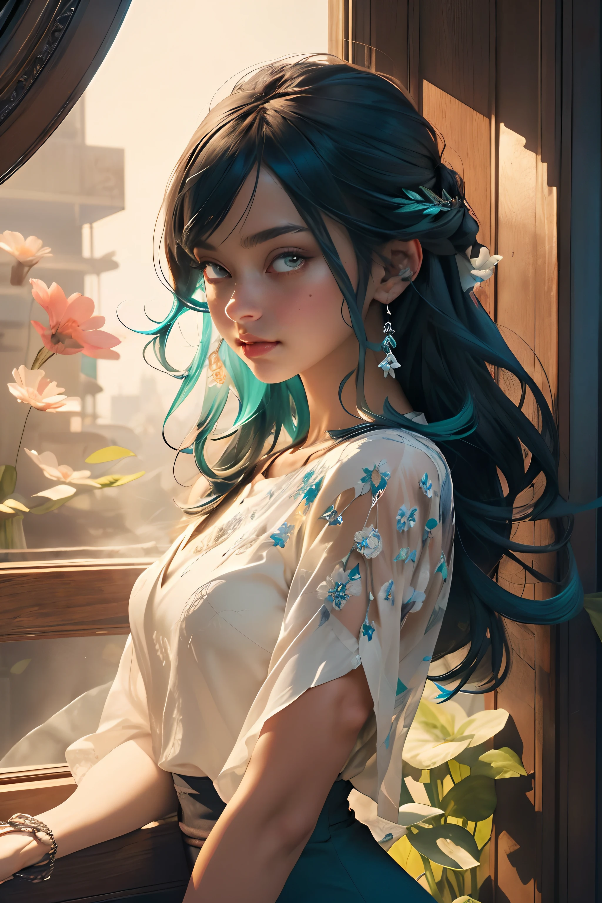 (((masterpiece))), (((best quality))), ((ultra-detailed)), (hyperrealistic), (highly detailed CG illustration), ((an extremely delicate and beautiful)),cinematic light, Create a stunning anime artwork that is currently trending on ArtStation, showcasing exquisite beauty and captivating aesthetics. The art piece should be highly detailed, featuring a compelling character and a visually appealing environment. The character in the artwork is a graceful and enchanting figure, radiating an aura of elegance. Pay close attention to intricate facial features, such as mesmerizing eyes with vibrant colors and delicate shading. The character's clothing should be designed with elaborate patterns, flowing fabrics, and rich textures, reflecting a blend of fantasy and contemporary fashion. Place the character in a captivating environment that enhances the overall appeal of the artwork. It could be a breathtaking natural landscape, a bustling futuristic cityscape, or a mystical realm filled with magical elements. Incorporate vibrant colors, dynamic lighting, and detailed background elements to create a sense of depth and immersion. Consider the latest trends in anime art, such as incorporating unique lighting effects, exploring creative composition techniques, or experimenting with unconventional color palettes. Take inspiration from the top artists on ArtStation and their exceptional execution of various art styles and themes. Camera: Choose an angle that highlights the character's beauty and the immersive environment. Lighting: Utilize atmospheric lighting techniques to create depth and mood. Resolution: Aim for a high-resolution artwork to showcase intricate details and clarity. Art Inspirations: Seek inspiration from the trending artists on ArtStation, exploring different styles, genres, and themes.