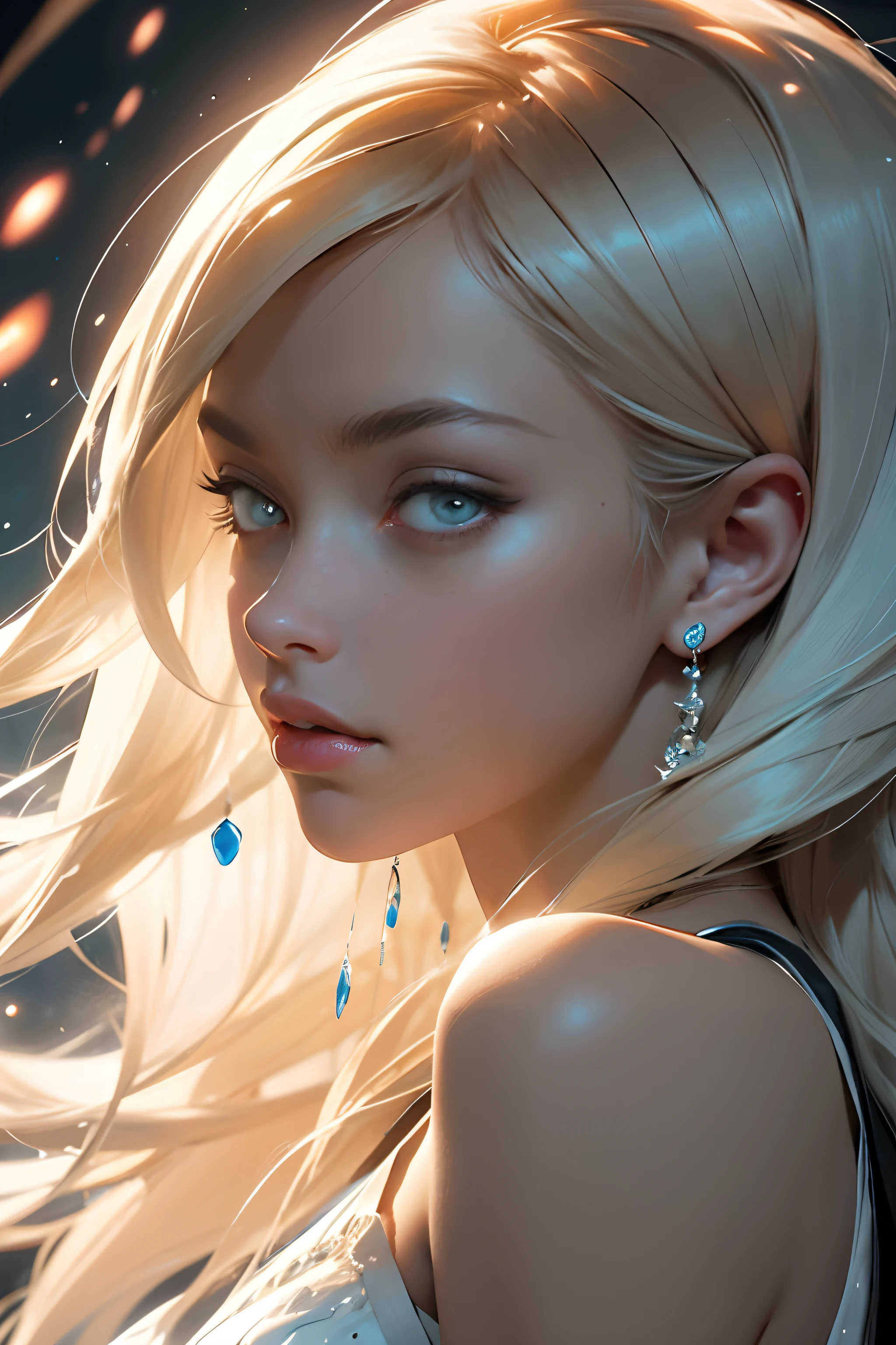 (((masterpiece))), (((best quality))), ((ultra-detailed)), (hyperrealistic), (highly detailed CG illustration), ((an extremely delicate and beautiful)),cinematic light, Create a stunning anime artwork that is currently trending on ArtStation, showcasing exquisite beauty and captivating aesthetics. The art piece should be highly detailed, featuring a compelling character and a visually appealing environment. The character in the artwork is a graceful and enchanting figure, radiating an aura of elegance. Pay close attention to intricate facial features, such as mesmerizing eyes with vibrant colors and delicate shading. The character's clothing should be designed with elaborate patterns, flowing fabrics, and rich textures, reflecting a blend of fantasy and contemporary fashion. Place the character in a captivating environment that enhances the overall appeal of the artwork. It could be a breathtaking natural landscape, a bustling futuristic cityscape, or a mystical realm filled with magical elements. Incorporate vibrant colors, dynamic lighting, and detailed background elements to create a sense of depth and immersion. Consider the latest trends in anime art, such as incorporating unique lighting effects, exploring creative composition techniques, or experimenting with unconventional color palettes. Take inspiration from the top artists on ArtStation and their exceptional execution of various art styles and themes. Camera: Choose an angle that highlights the character's beauty and the immersive environment. Lighting: Utilize atmospheric lighting techniques to create depth and mood. Resolution: Aim for a high-resolution artwork to showcase intricate details and clarity. Art Inspirations: Seek inspiration from the trending artists on ArtStation, exploring different styles, genres, and themes.