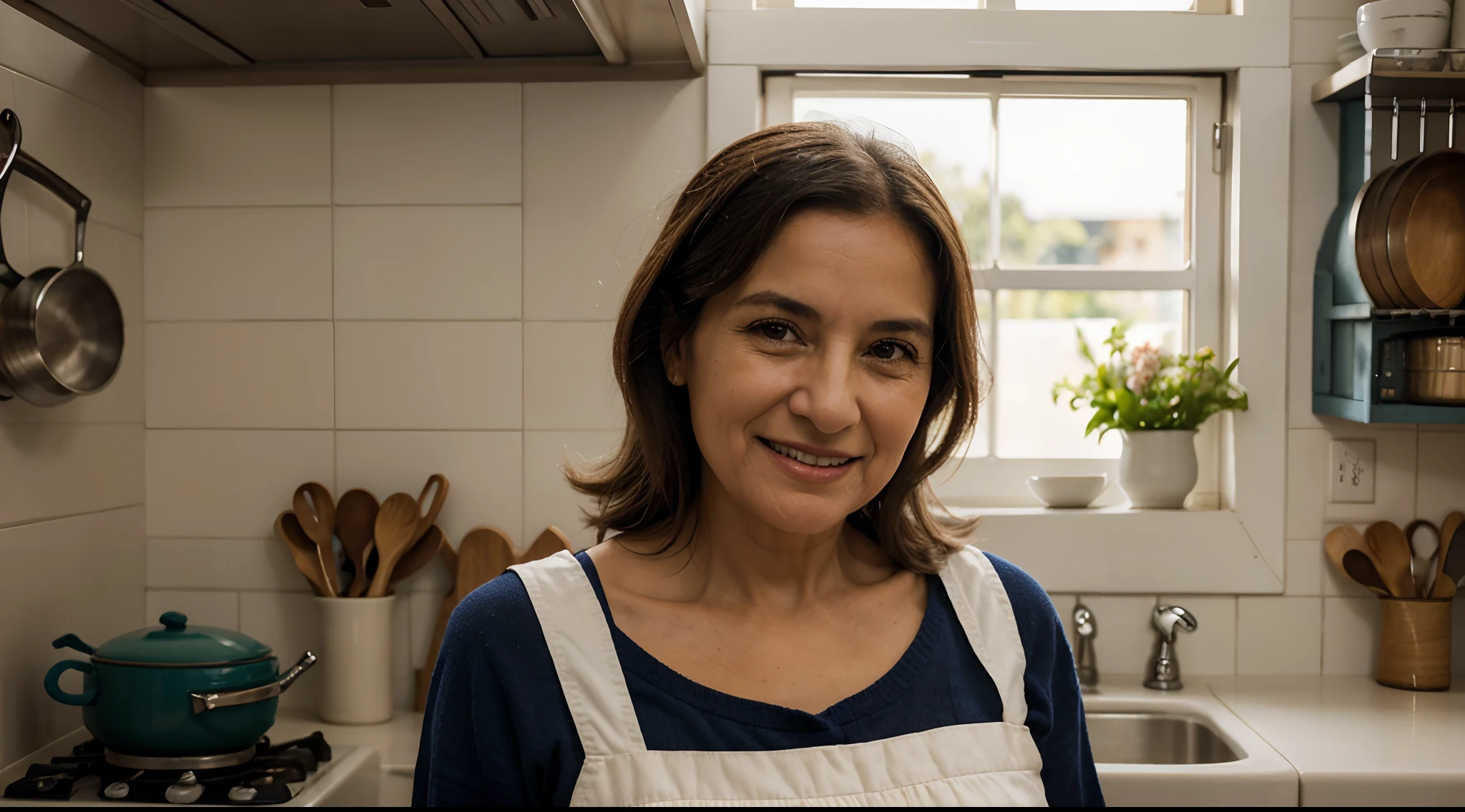 Smiling 76 year old woman with kitchen apron, mujer mayor, abuela, retrato de 60 mm, imagen de retrato, retrato de 7 0 mm, mujer mayor, retrato de 50 mm, anciana, la mirada de una persona mayor, retrato en el lado izquierdo de la imagen, retrato de alta calidad , foto retrato, mujer sonriente, abuela linda mujer, retrato de una anciana, anciana. fondo de cocina difuso desenfocado
