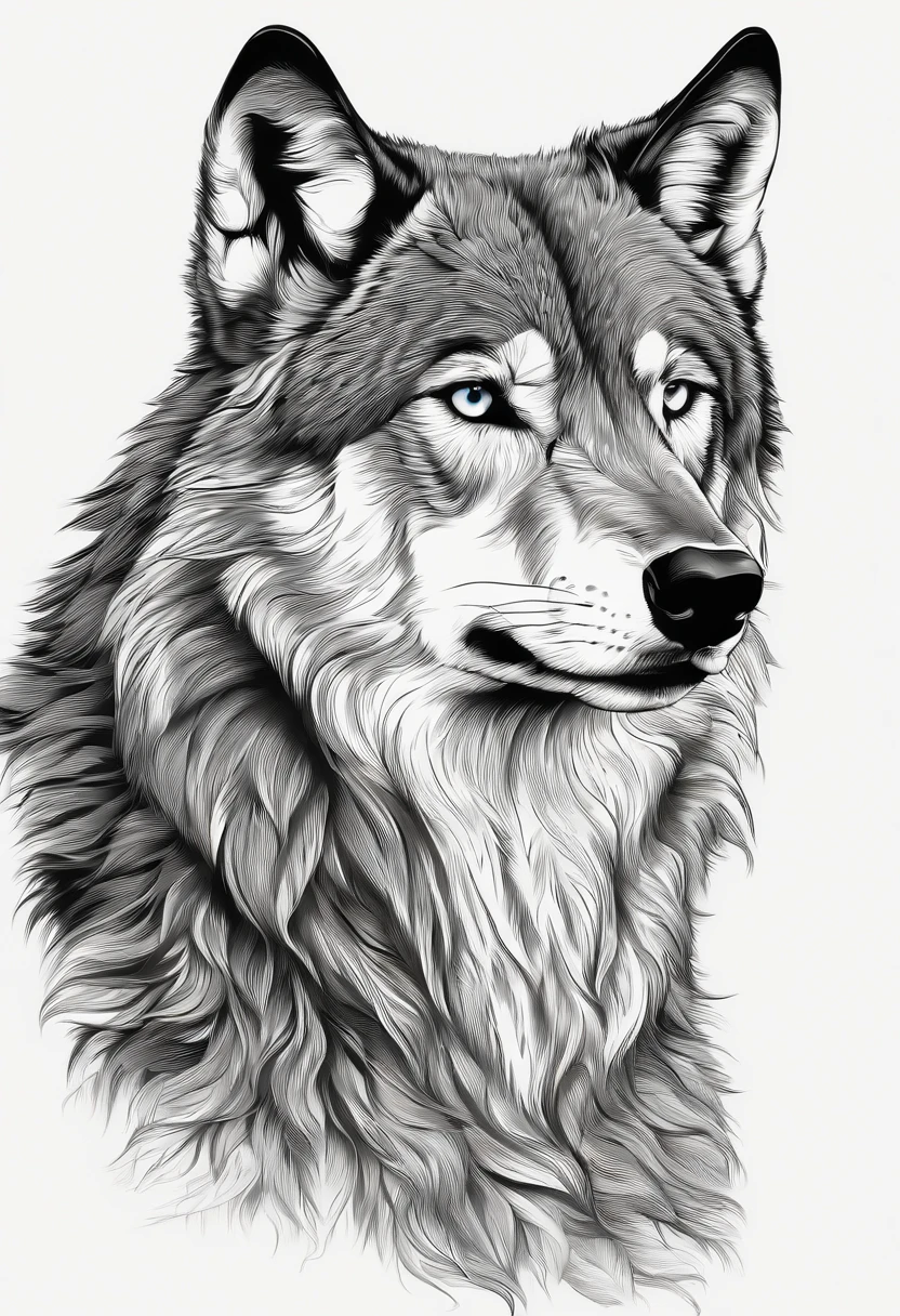 wolf vector black and white side profile