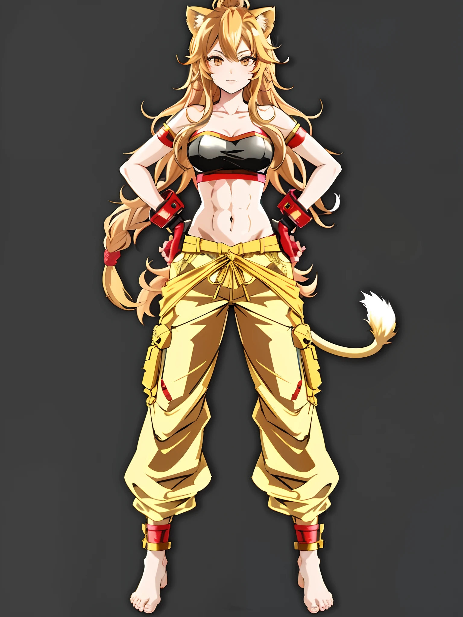 Anime girl with a cat tail and a tail in her hands, anime full body illustration, menina saiyajin, personagem de anime feminino, Goku Feminino, personagem de anime; arte de corpo inteiro, personagem de anime, arte detalhada do personagem de anime, full body adoptable, conceito de corpo inteiro, anime mulher fullbody arte, raposa nobushi, imagem de corpo inteiro, !!retrato de corpo inteiro!!