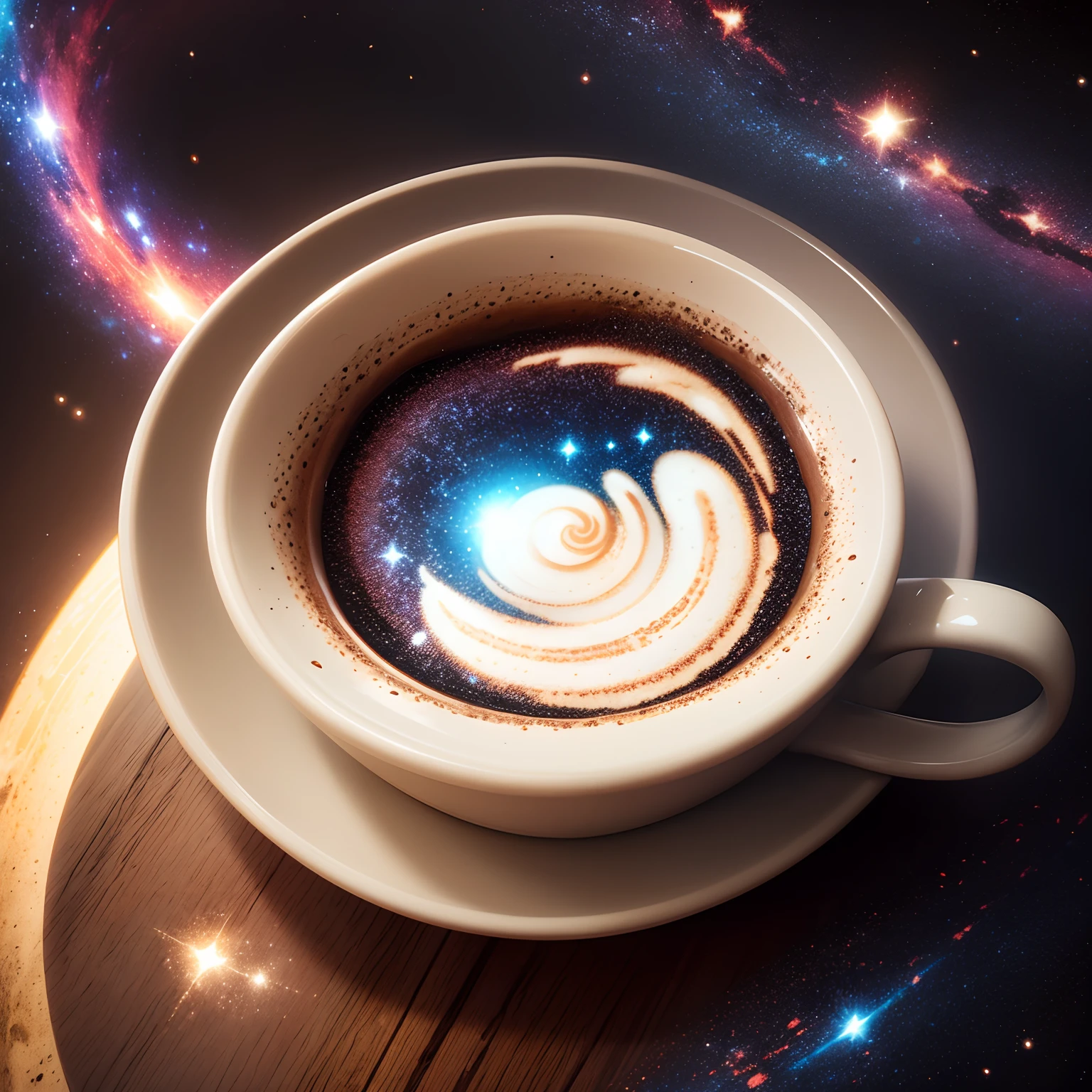 Coffee cup spilled with Galaxies.