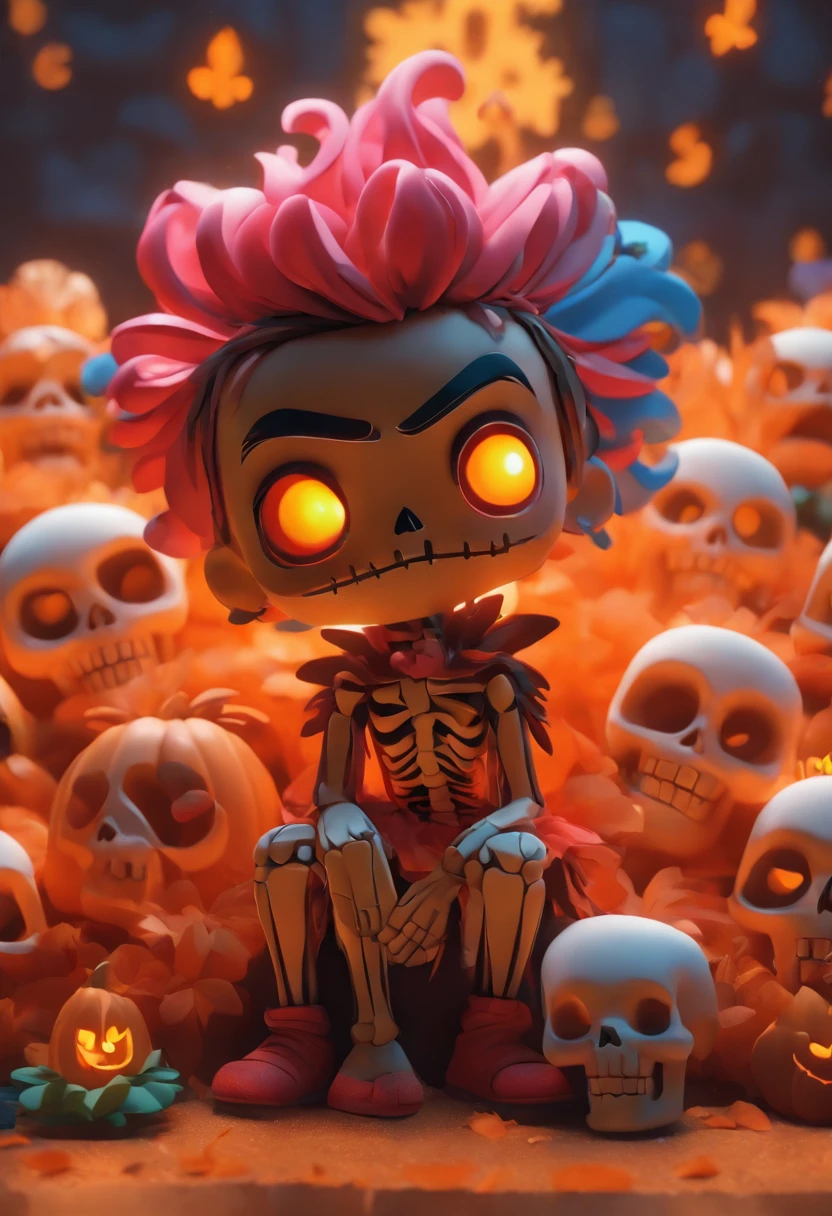 Unreal Engine 5, Cute Skeleton, 8 k High Quality Detailed Art, 4k Highly Detailed Digital Art, Pumpkin, Cute 3 D Rendering, 8 K Highly Detailed Halloween Theme,character concept art,a beautiful painting by William Eggleston,Frida Kahlo,Caricature,Whimsical Illustration,Rock Art,Exaggeration, Rollerwave,Cartoon,Anime,Kawaii,Manga,3D Printed,Featherwork,Resin,Caricature,Rock Art,Watermark, --ar 3:4 --v 5.2 --style raw --uplight