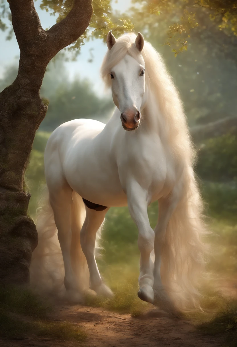 (best quality,4k,8k,Altas,master part:1.2),ultra-detalhado,(Realistic,fotorrealista,photo-realistic:1.37),raridade (white unicorn) e Applejack (Orange Earth Pony) com caudas no ar de My Little Pony, belos olhos detalhados,beautiful detailed lips,olhos e rosto extremamente detalhados,long eyeslashes,2 meninas,smooth pastel rendering,Evocative lighting,fundo caprichoso,Jardim majestoso,cores brilhantes,jubas fluindo,corpos musculares,poses harmoniosas,playful expressions,Mundo de fantasia,fios de cabelo individuais detalhados,Detalhes cintilantes,magical aura,elementos cintilantes,Captured emotions,Full view from the back,caudas fofas,Destaques e sombras delicadas,atmosfera encantada,estilo inspirado em desenhos animados,dynamic compositing,movimentos expressivos da cauda,Graceful elegance,brisa natural sutil,cena alegre,Bond of friendship,cores contrastantes,ethereal ambiance,luz solar de pastejo,playful mood,ambiente sereno e tranquilo,atmosfera animada,artesanato qualificado,Healthy and comforting,Nostalgic touch