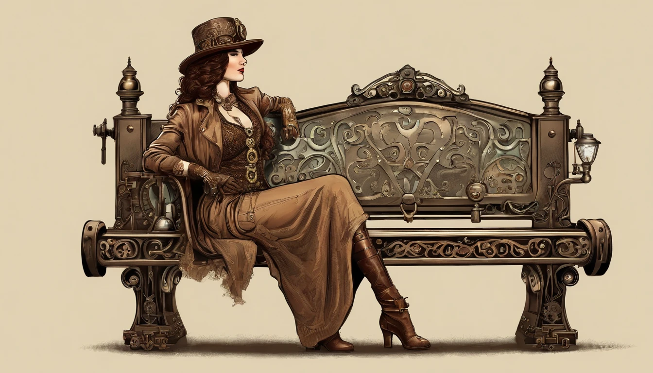 A woman is sitting on a bench in a park, Looking at a necklace that's in your hand.