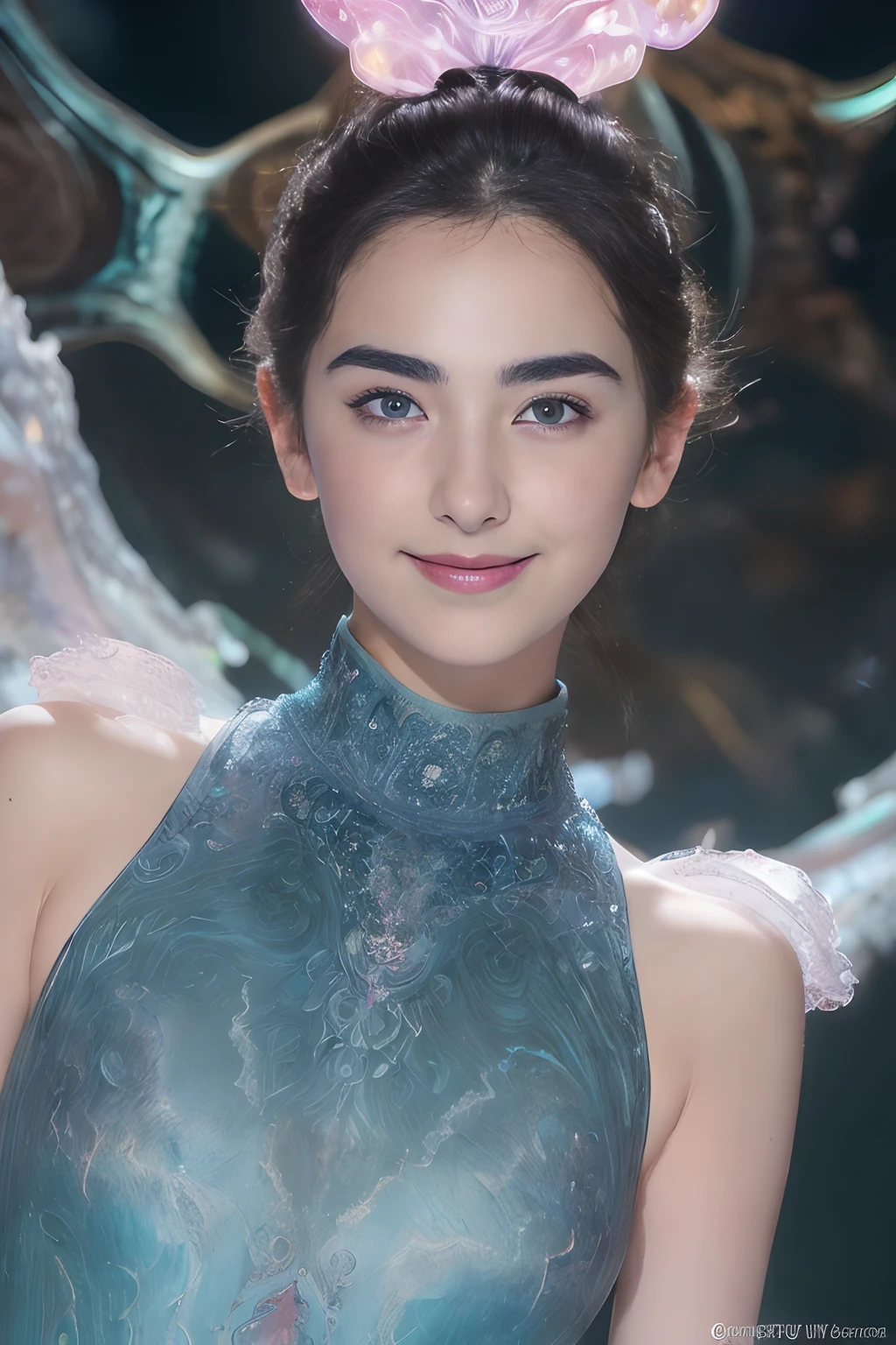 (Two beautiful age italian girls:1.6), Close friends, (They are hugging each other:1.2), Kiss her cheek or chest,(Detailed iridescent bodysuit with beautiful fractal or marble design:1.5)Incredible and spectacular scenes, ((High quality)), ((Detailed)), ((Fantasy)), Blue Plasma Brain, Green Plasma Body, Vulgarity, beutiful breast,  obscenity, (Lewd smile:1.2), coarse, Obscene, mean, (raunchy:1.2), (Immoral:1.2), Lachish, (small breasts with beautiful raised pink areolas:1.5), (Cameltoe), (Expression of ecstasy:1.2), Photorealistic, Official art, unity 8k wall paper, 8K Portrait, Best Quality, Very high resolution, (Incredibly beautiful nature background:1.6), (18 years old:1.5), (Sexy and glamorous:1.1), (A coquettish expression:1.6), (seductively smiling:1.6), (Full body), (erotic posing:1.5), Beautiful seductive face, Portrait, (Thick eyebrows:1.5), (large scarlet eyes:1.2), Beautiful eyes with fine symmetry, (Ultra detailed eyes:1.4), (High resolution blue eyes:1.1), Intimate face, (ultra detailed skin texture:1.4), White skin, pale skin, Perfect Anatomy, Thin, (Beautiful toned body:1.3), Hair Bow, (Moist skin:1.1), full of sweat, No makeup, dark circles, Good anatomy, Focus Face, good-looking, (Emilia Clark:0.6) (Emma watson:0.3),(Jennifer Connelly:0.4), (sensual face:1.5), Elegant face, Nice, Dolce,  (Around her neck is a simple necklace of exquisite workmanship), (Bioluminescence with brilliant brilliance:1.3), (Luminous magic circle), Ruins of an ancient castle, Shining majestic cloud masses and sky, lightning bolt, Epic Realistic, (Greg Rutkowski:0.8), (teal and orange:0.4), (Art Station:1.5), Cinematic, (nffsw:1.5),  Hyper Detailed, Dramatic light, (Intricate details:1.1),