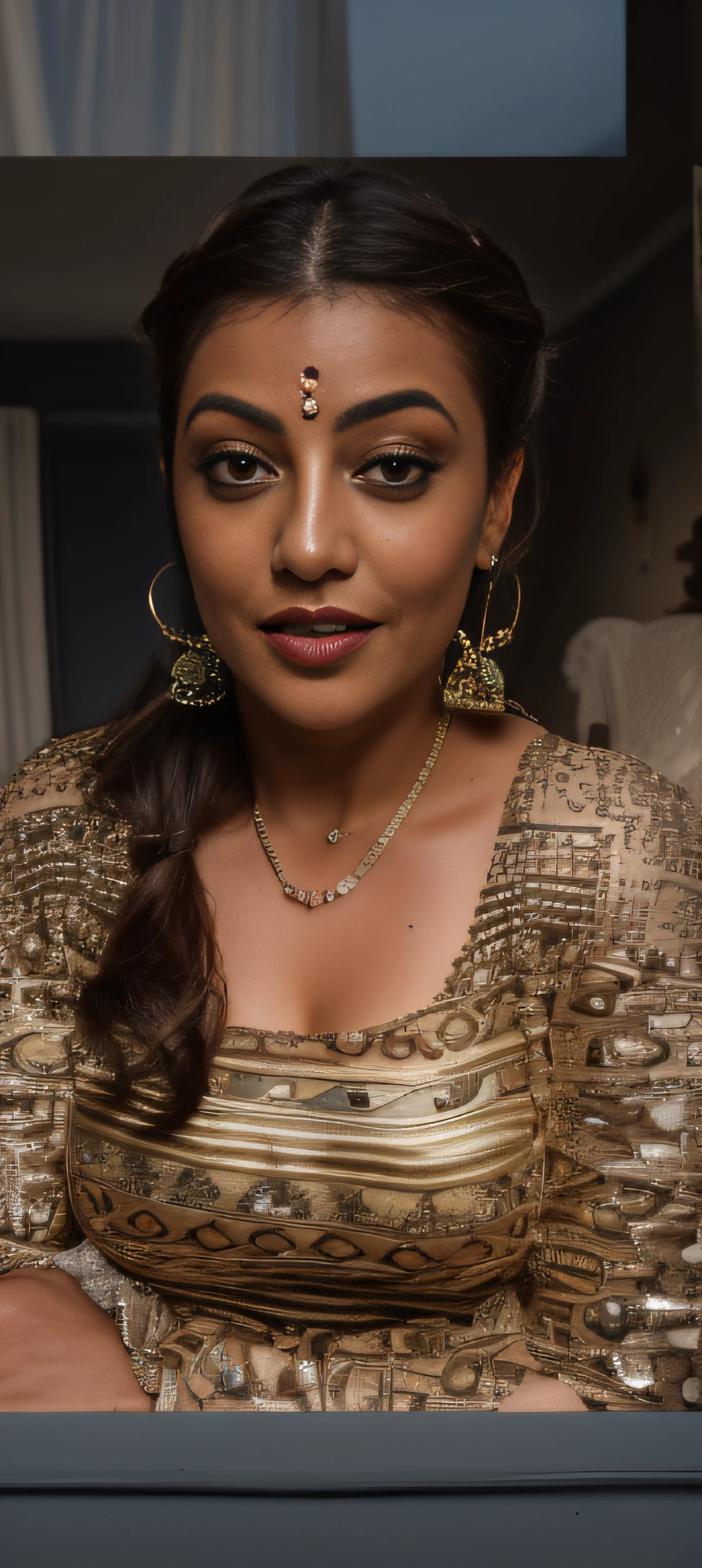 day scene, extreme closeup photo of naked latina from top view, chin up, off shoulder bra and saree, hourglass figure, open arms, seductive, swooping breasts, lying and seducing near shrub in a garden, ponytail, necklace, erotic adult face, 30 yo, look at viewer and smile, (cinematic:1.3), intricate details, (ArtStation:1.2)
