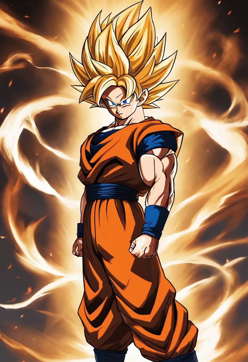 goku el personaje de dragon ball usando una chaqueta nike