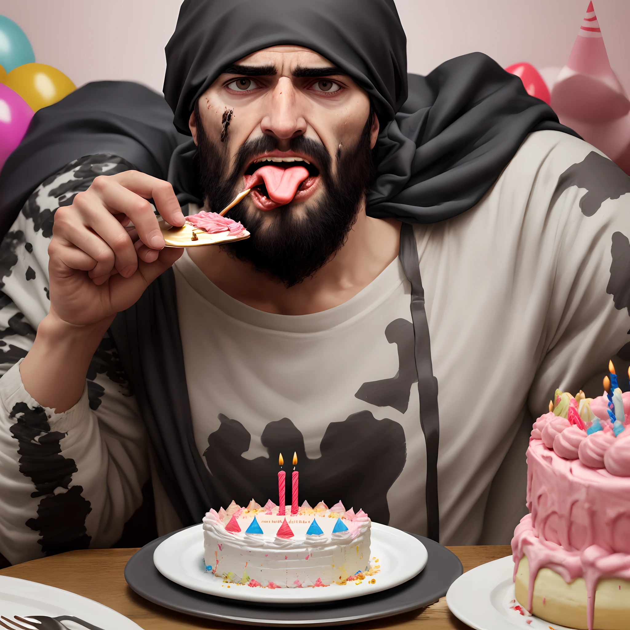 terrorist eating birthday cake