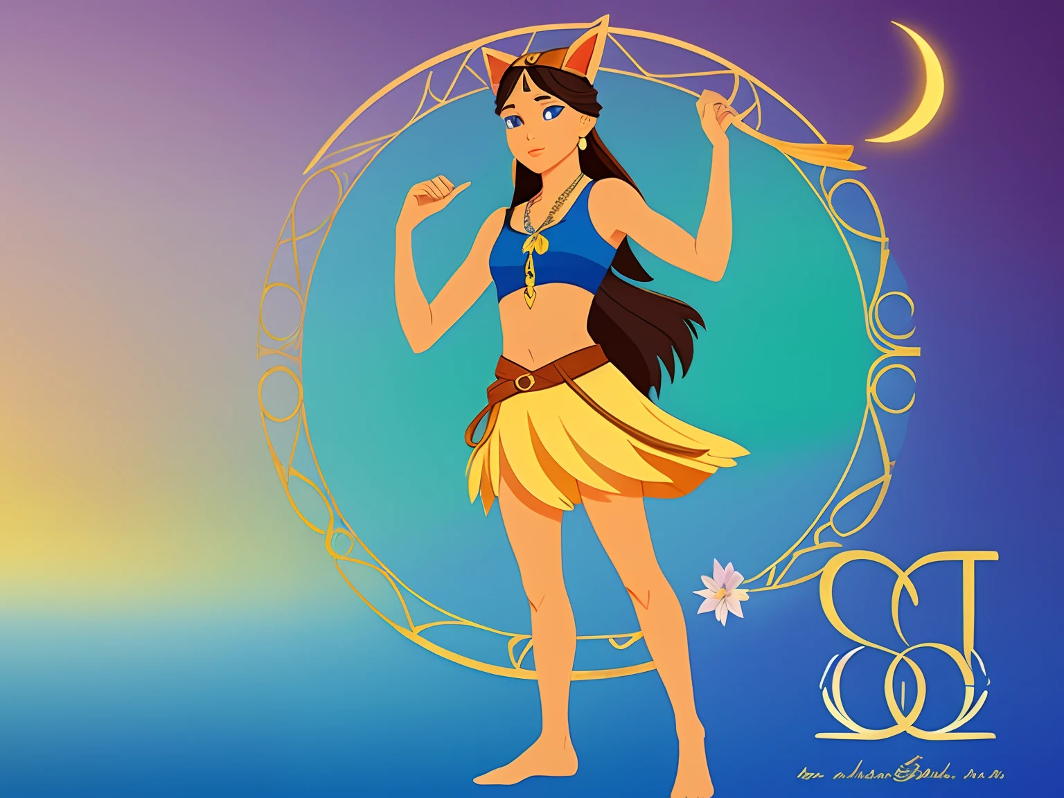 Une feuille de Pocahontas avec le signe du Sagittaire