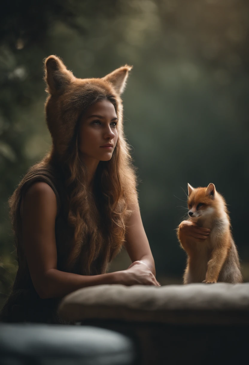 Furry anthro girl with animal face cute