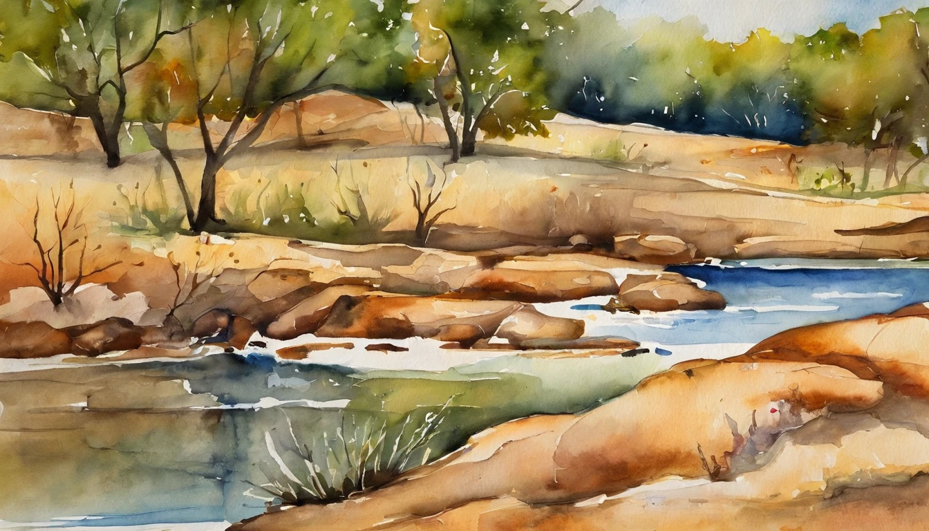 The water tap dripped its last water, the surrounding environment looked dry and barren