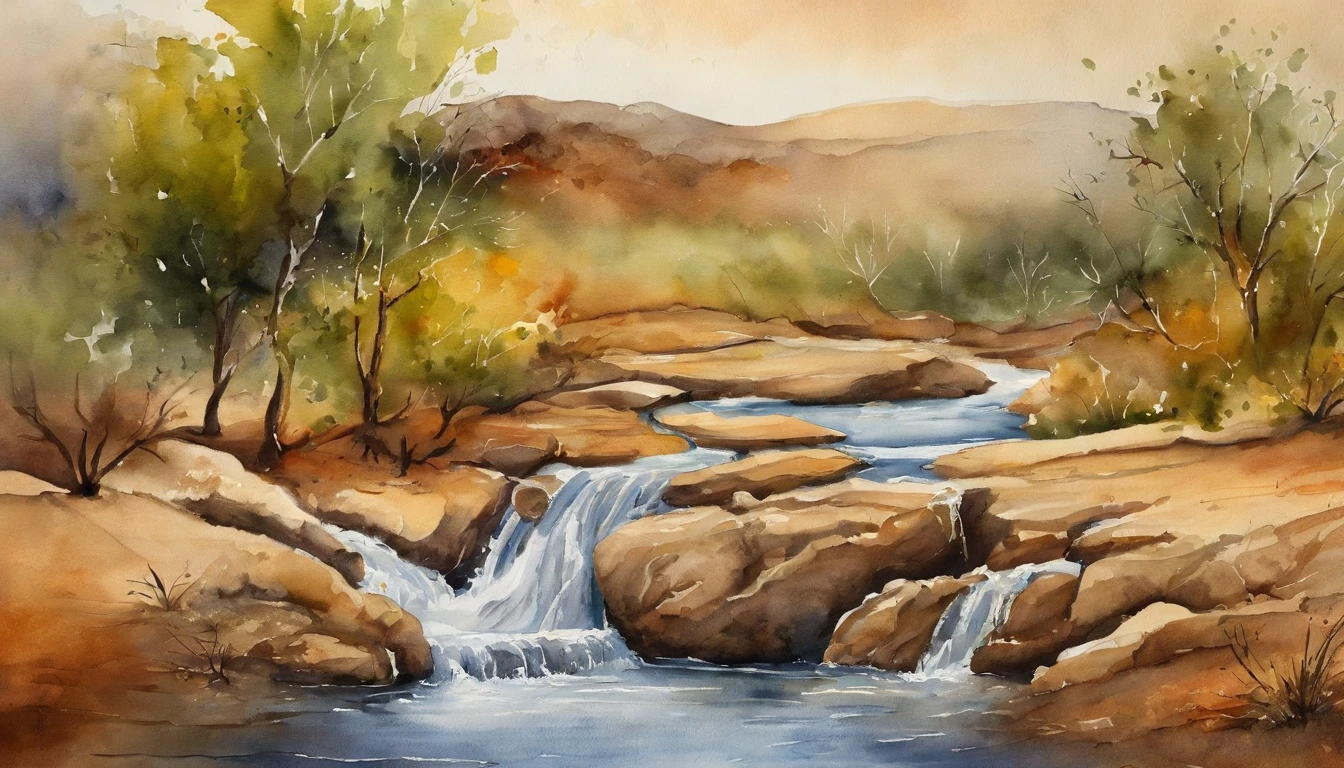 The water tap dripped its last water, the surrounding environment looked dry and barren