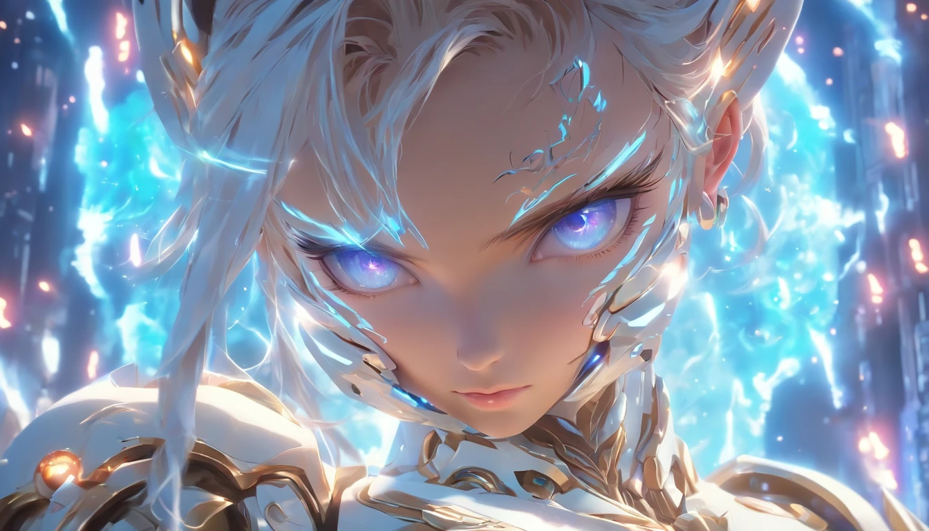 (Disparo de vaquero:1.2),(Disparo gran angular), (Poco probable:1.3), (Detalles intrincados:1.4), (Obra maestra) , ((Anime Robot, Hermoso Golem, ((piel blanca)), angel, 1girl, magica)), (Perfect aesthetic eyes:1.3) , (ojos detallados) , (halo:1.2) , (Anillo Elden:1.3), (mechanicalwings), (alas:1.3), resplandeciente, Pelo twintails, cabello multicolor, (Manos perfectas:1.1), (anatomically correct body:1.4), (Cara perfecta), Majestic Guardian Knight | Ultra-detailed robotic armor | cinematic lighting | Yontricated filigree metal design | 16k | Motor Unreal 5 | Renderizado de octanaje | ..3D, (Anatomically correct :1.4), (en el Holographics Hyperspace Metaverse 50mm, Ultra detallado, fantasy background, sonrojarse, solamente), (Postura de lucha:1.3), (Magical Circle:1.3), Effect Lightning, (Trazado de rayos), muestra tu habilidad A.Yo., (ojos brillantes) , (glowing particles) , Fondo de pantalla de 16k, Robot hembra,
