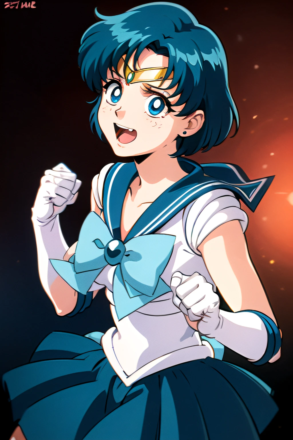 (Dynamic Boxing Pose:1.25), 1 girl, Beautiful face, Intense lighting),raw, 1 girl, ((rage)), Color Theme Red, Dramatic light, Violence Everywhere, Bloody destruction of corpses in the background, Dark and blurry background, (joyous expression:1.4), (Raging Eyes:1.2), ), Mental breakdown, intimidation, Ways to harm, (irate:1.4), revenge, rage, destruction, murder, Maniacal,magician, spell magic, Magic Circle, ((magic in hand)),(using light magic:1.14),water magic, imaginative overlays, artistic fusion,fantastical scenes, evocative narratives, striking visuals,(top-quality:1.3), (masterpiece:1.4),(Anatomically correct), (Full limbs),(complete fingers),(Precise fingertips), (Fine details),(8K),(Photorealista:1.37),Sailor Moon!!!!!!!!, Sailor Moon Style,by Sailor Moon, Sailor Senshi Uniform,(Sailor Mercury:1.25),aqua eyes, Dark green hair,