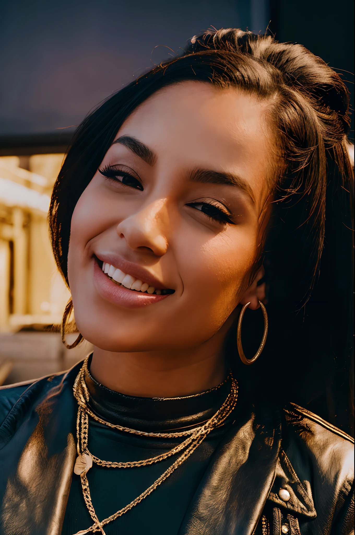 MC Lyrical, filled with newfound confidence and a sense of power, covers her face with an aura of arrogance as she chuckles, feeling like an absolute badass in her prayer position. With an unapologetic smirk on her lips, she takes a moment to savor the feeling of being a lyrical warrior.
