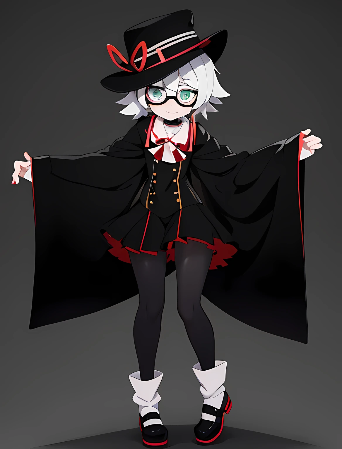there is a paper doll of a person with a hat and glasses, anime vtuber full body model, roblox avatar, 2 b, 2b, gapmoe yandere grimdark, anime styled 3d, jk uniform, full body;, halfbody headshot, dark themed, faceless people dark, killua zoldyck black hair, oc rendered
