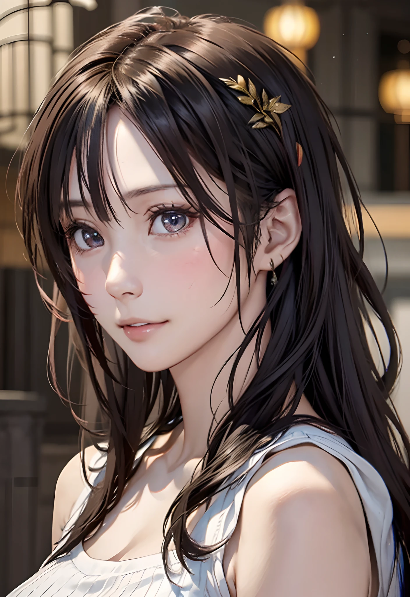 (masutepiece:1.4), (8K, Photorealistic, Raw photo, Best Quality: 1.4), Japanese, (1girl in), Beautiful face, (Realistic face:1.4), (very detail hair:1.3), Beautiful hairstyle, Realistic eyes, Beautiful detailed eyes, (Realistic skin:1.3), Beautiful skin, Attractive, 超A high resolution, A hyper-realistic, Highly detailed, Golden ratio, (Detailed face:1.4), (Realistic medium breasts:1.4), (Braless:1.4), perky_,
