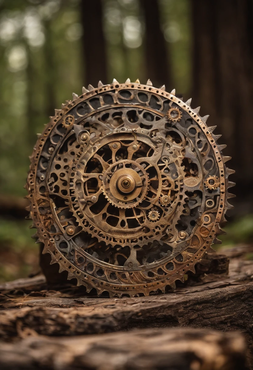 An iron disc flies in the forest, Circular Disc, circular saw blade, Circular