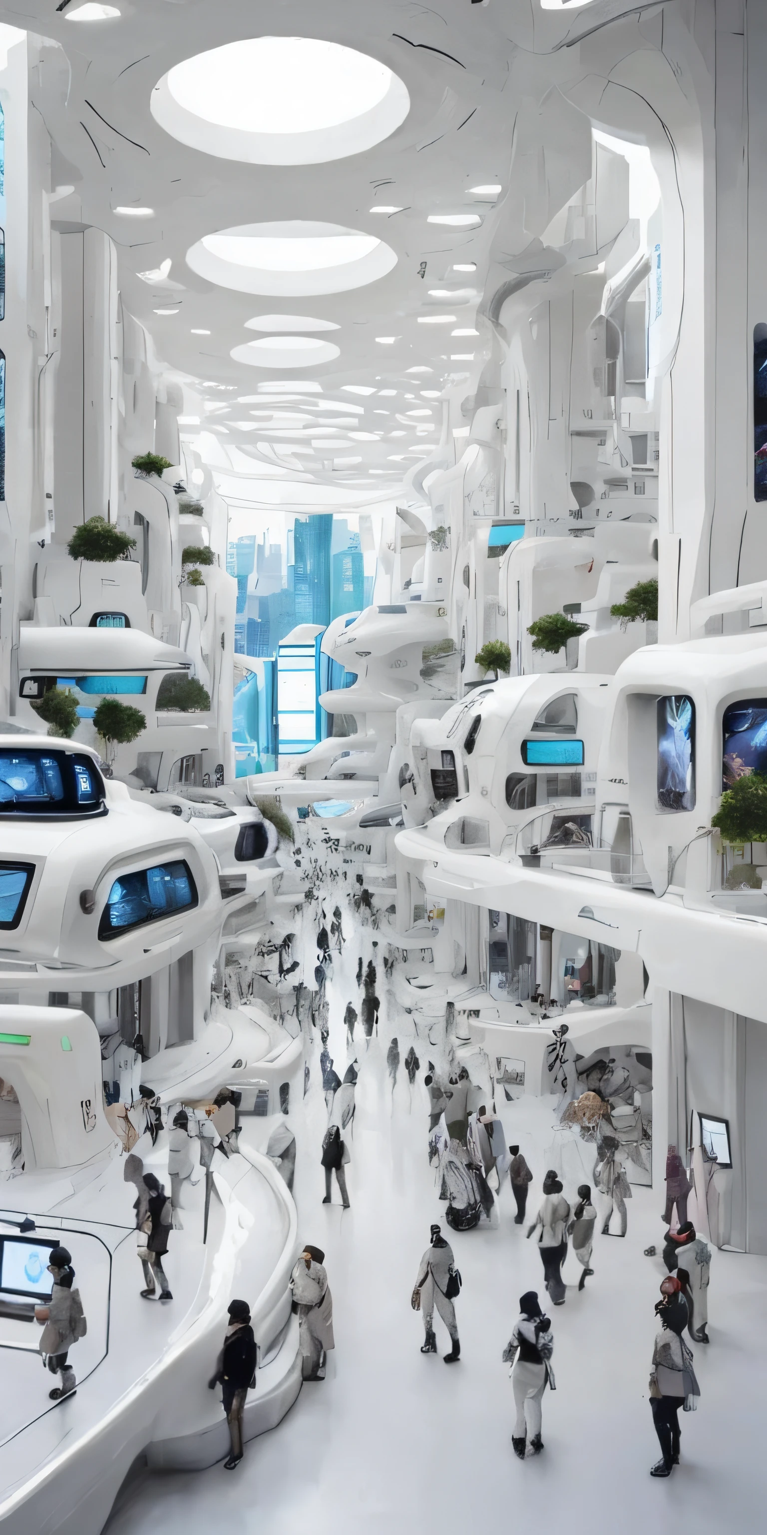 Image of futuristic city full of robots with a large population, Futuristic Robotic City, Calle futurista, Calle futurista de la ciudad, Ciudad hiperfuturista, Hermosa ciudad del futuro, La ciudad del futuro, en una ciudad futura, futuristic utopian metropolis, En Fantasy Sci - Fi City, futuristic utopian city, en una ciudad futurista